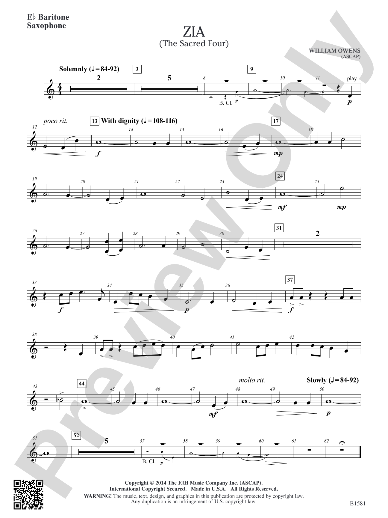Zia: E-flat Baritone Saxophone