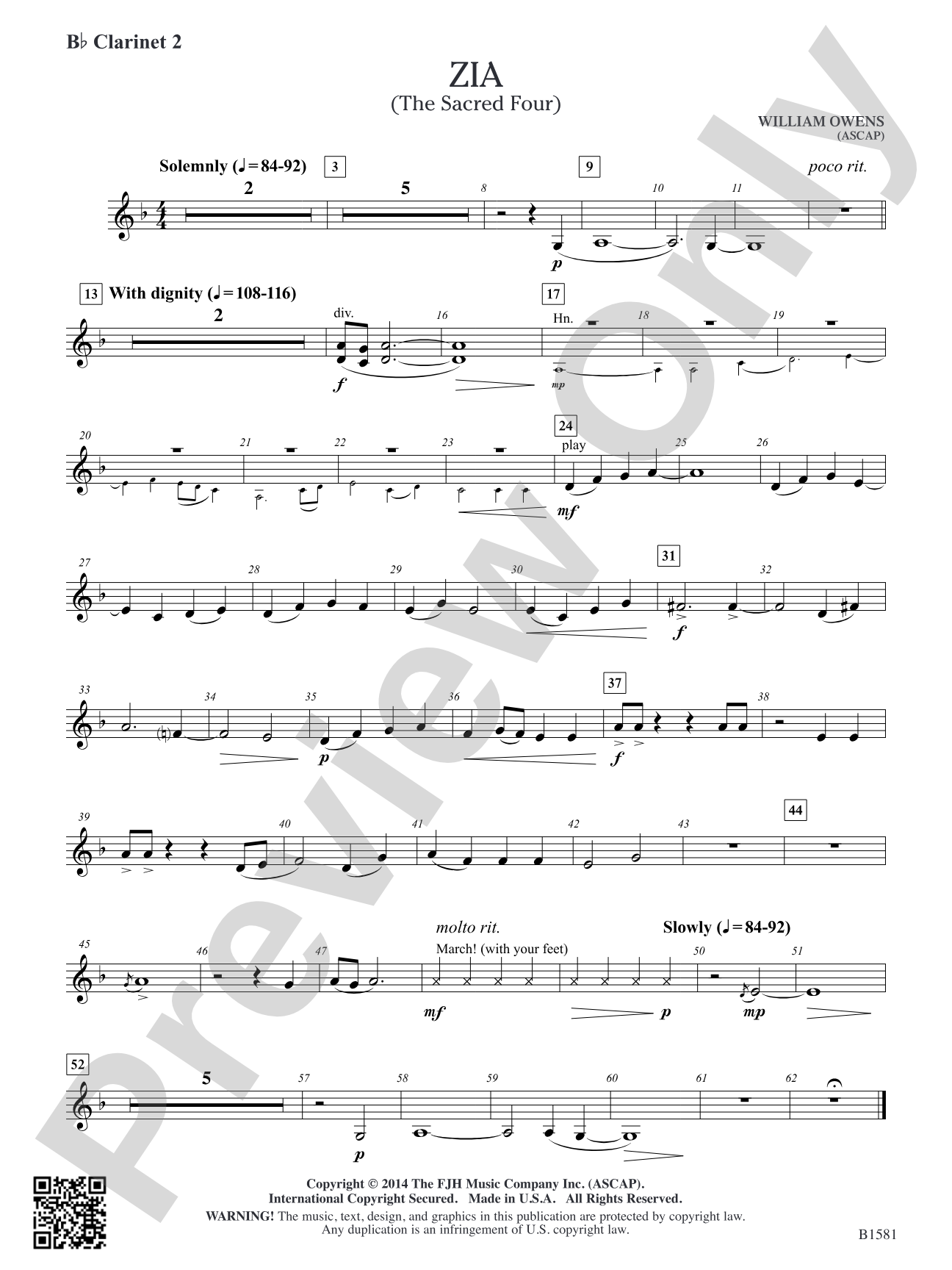 Zia: B-flat Clarinet 2