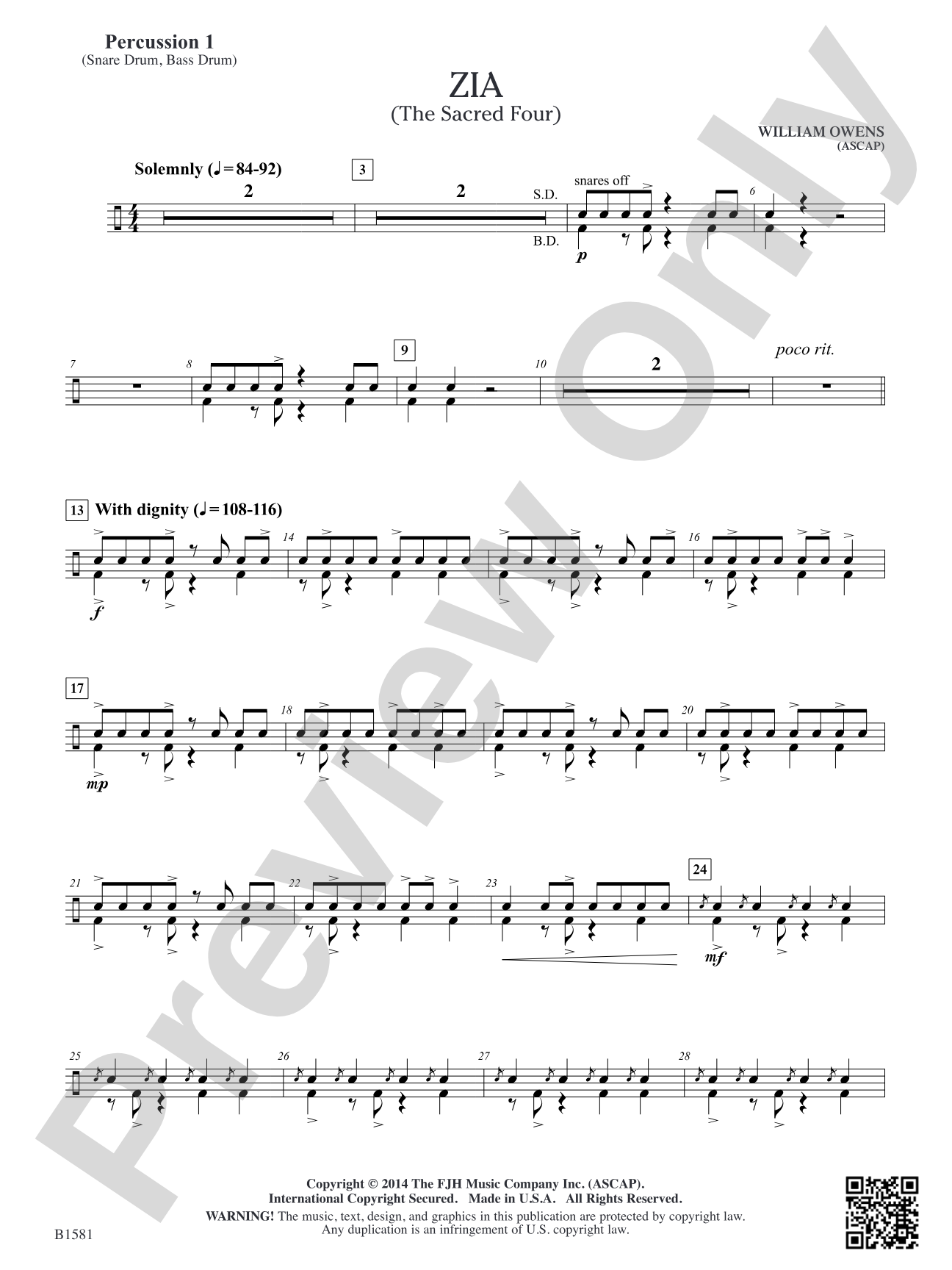 Zia: Percussion 1