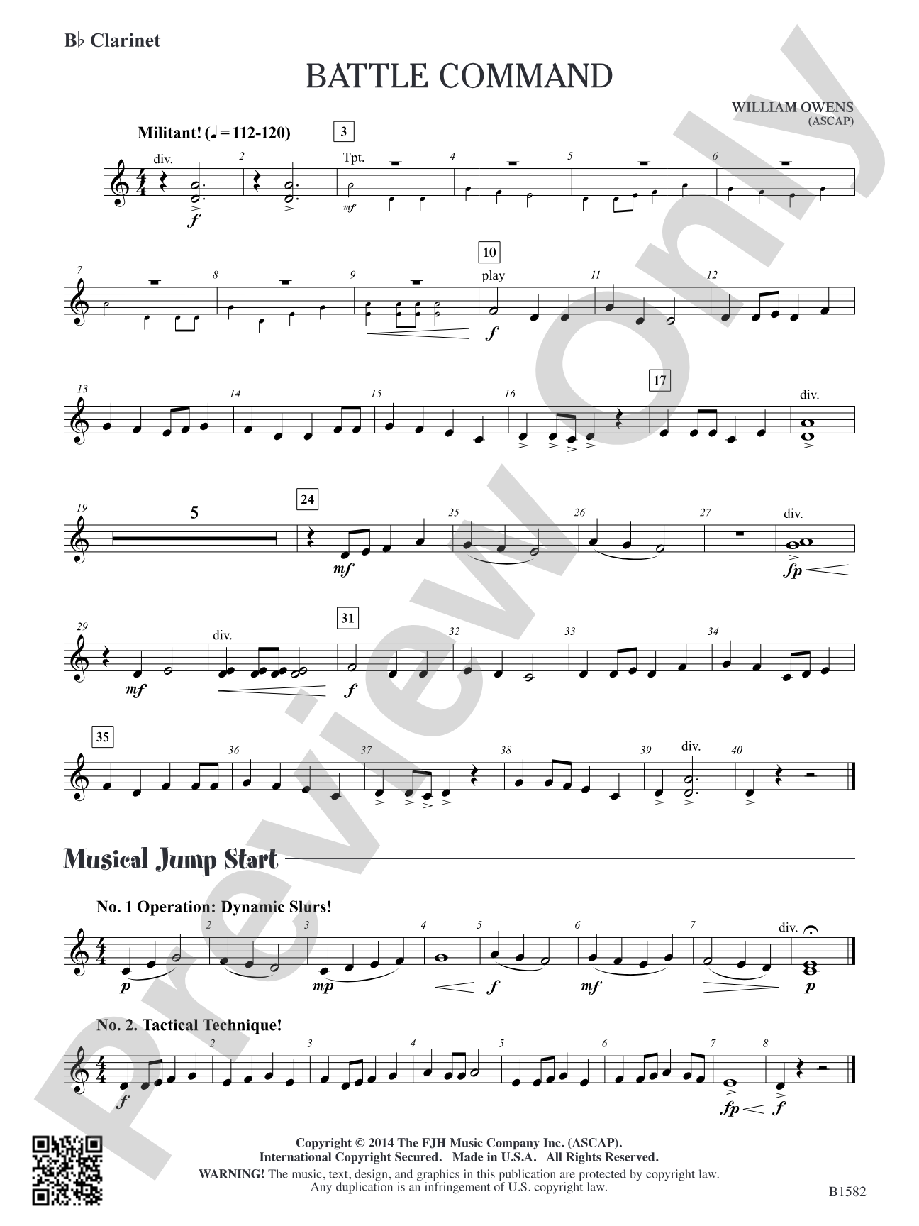 Battle Command: B-flat Clarinet