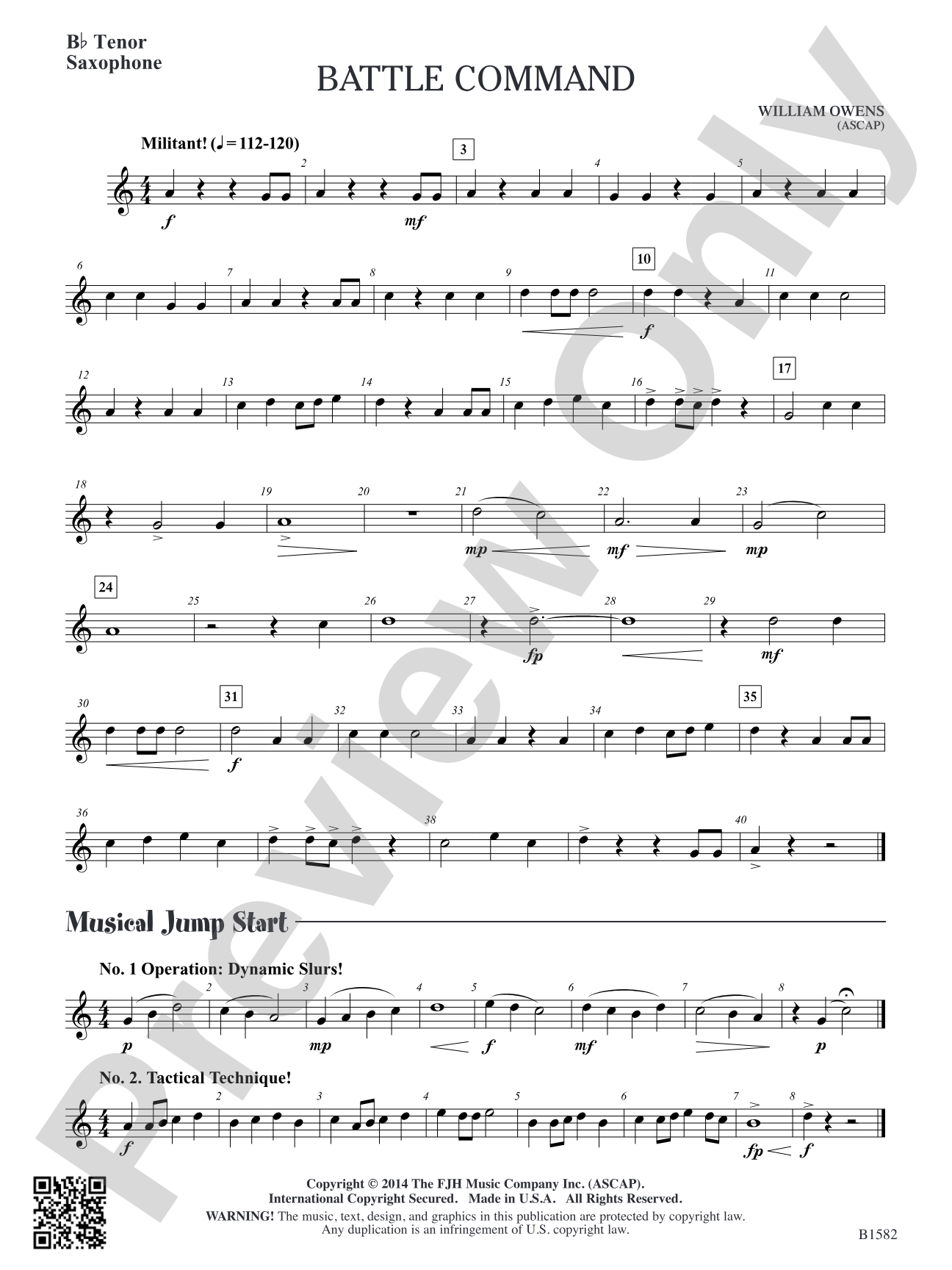 Battle Command: B-flat Tenor Saxophone