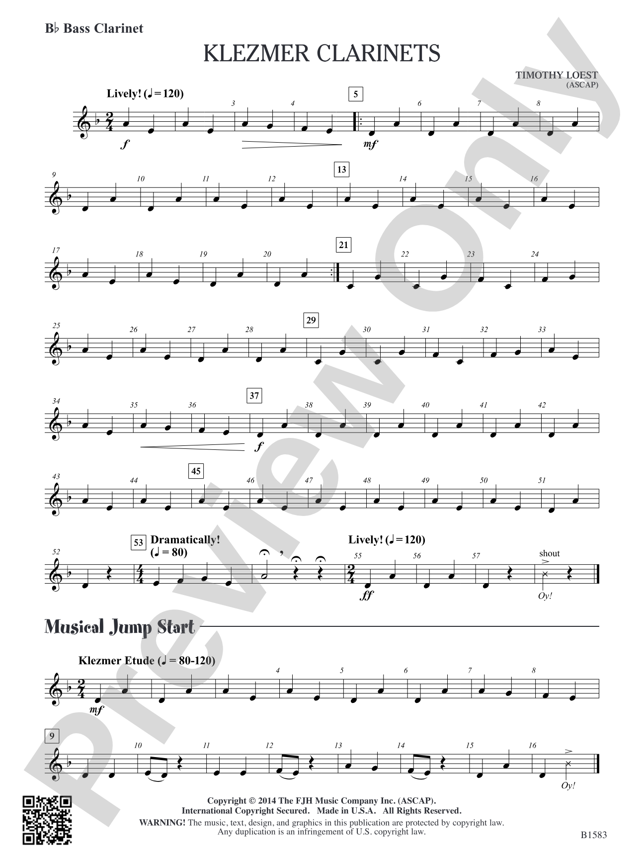 Klezmer Clarinets: B-flat Bass Clarinet