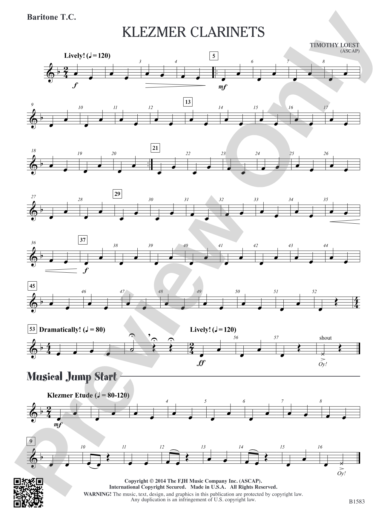 Klezmer Clarinets: Baritone T.C.