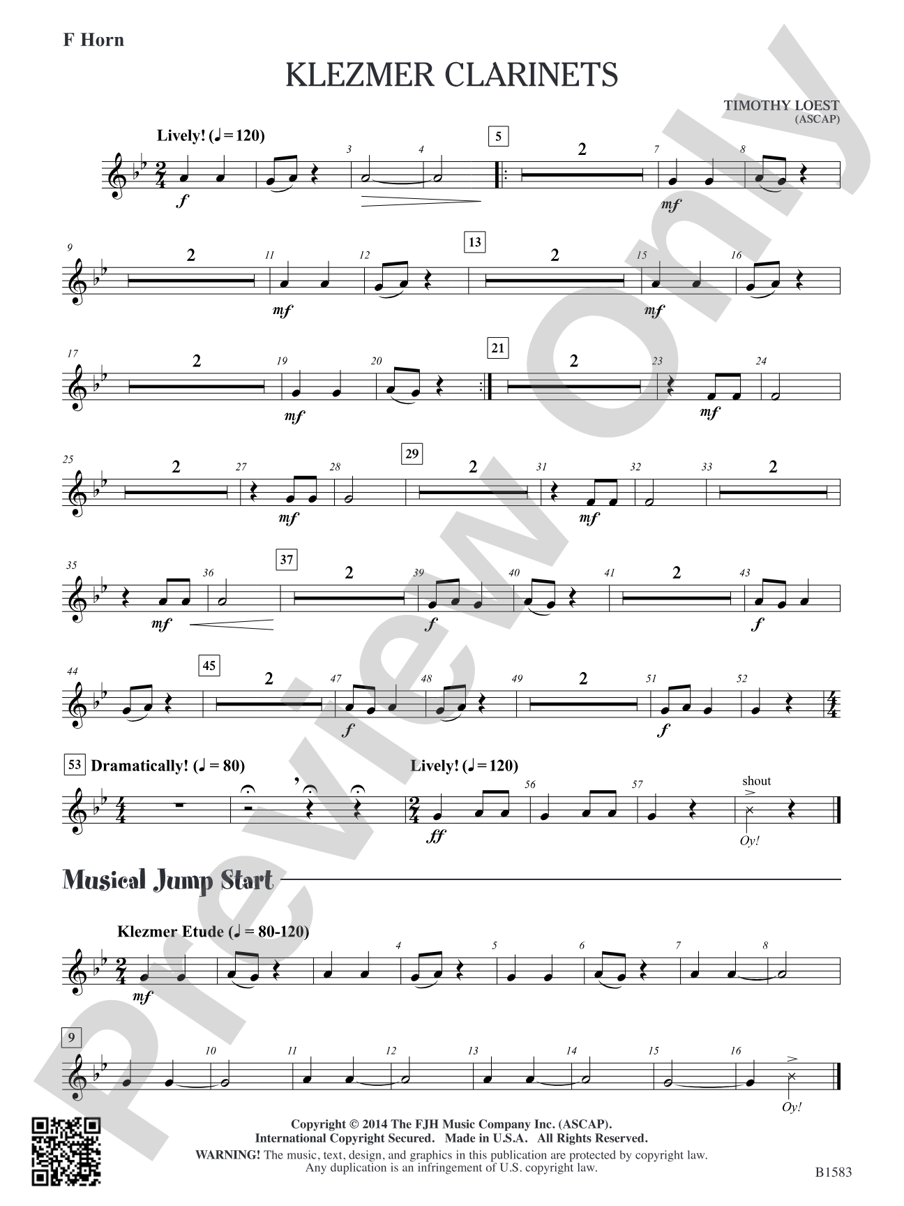 Klezmer Clarinets: F Horn