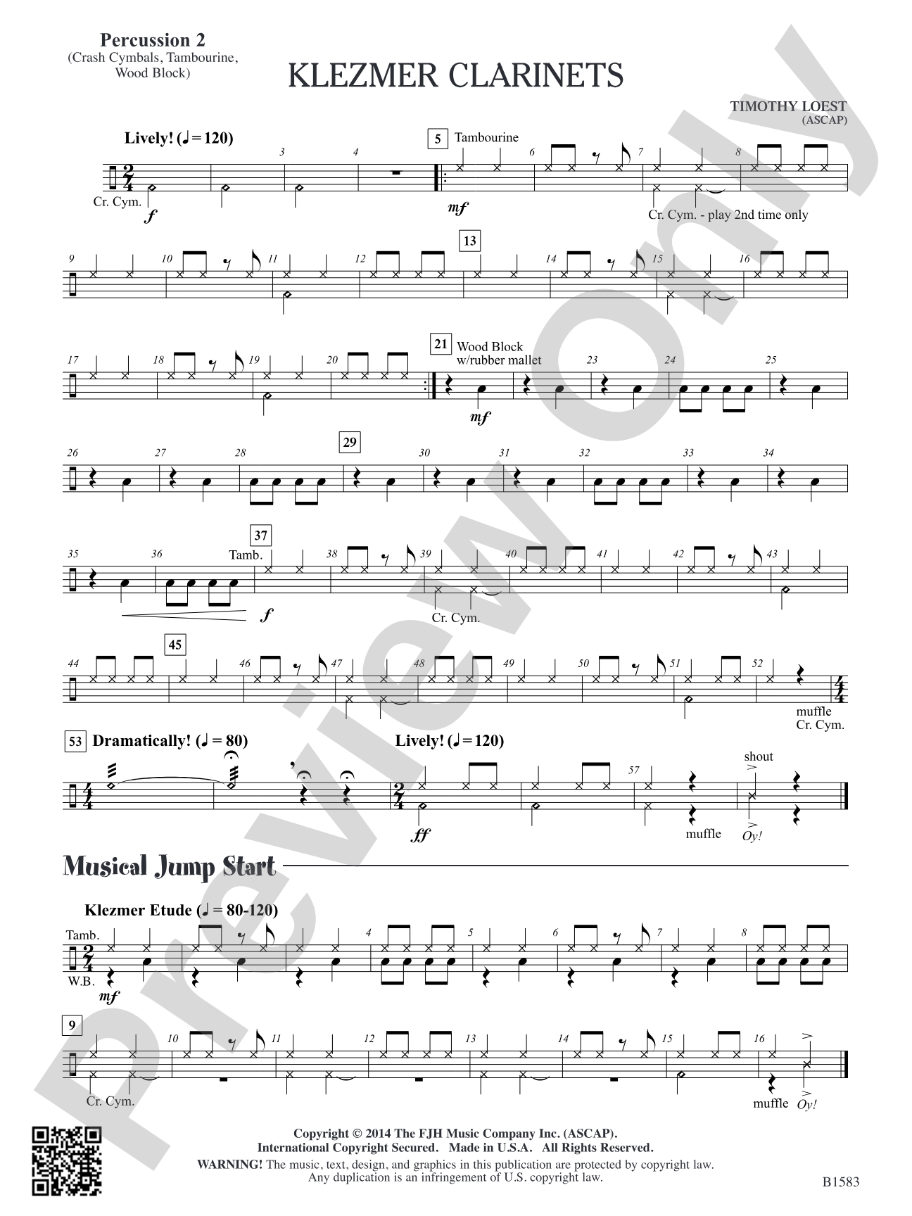 Klezmer Clarinets: Percussion 2