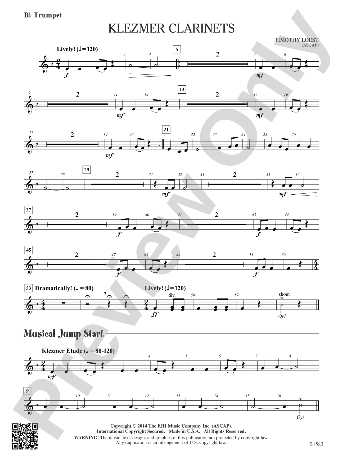 Klezmer Clarinets: B-flat Trumpet