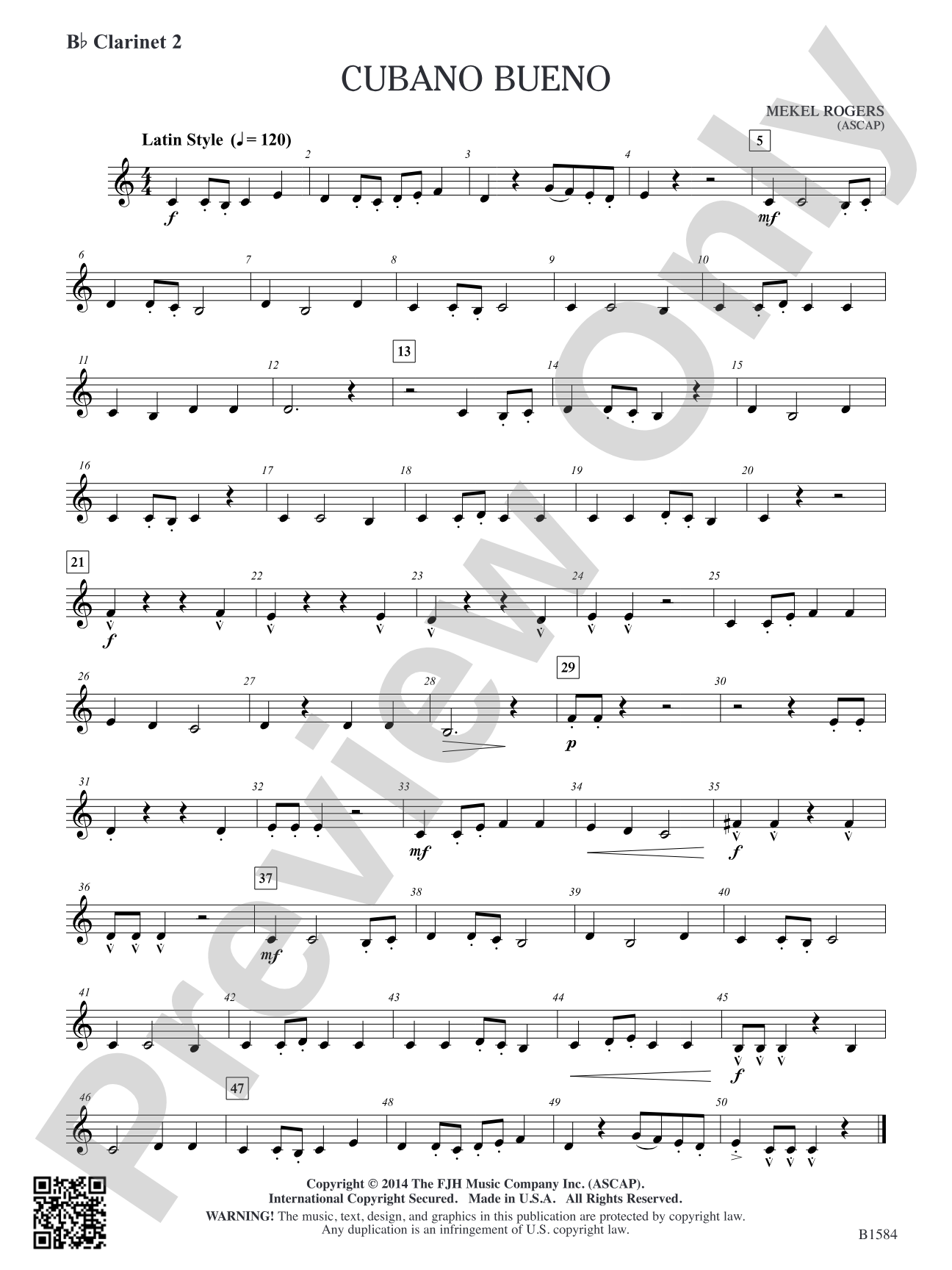 Cubano Bueno: B-flat Clarinet 2