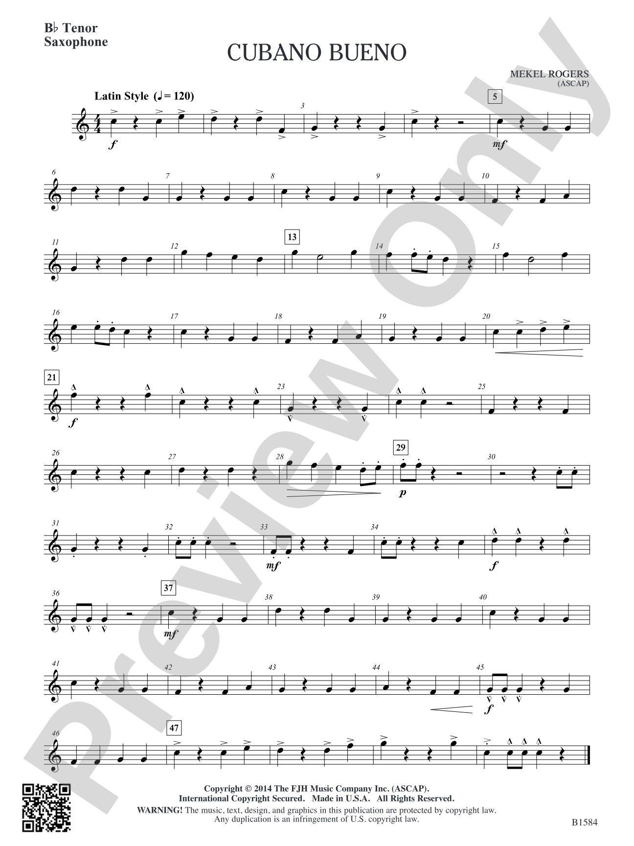 Cubano Bueno: B-flat Tenor Saxophone