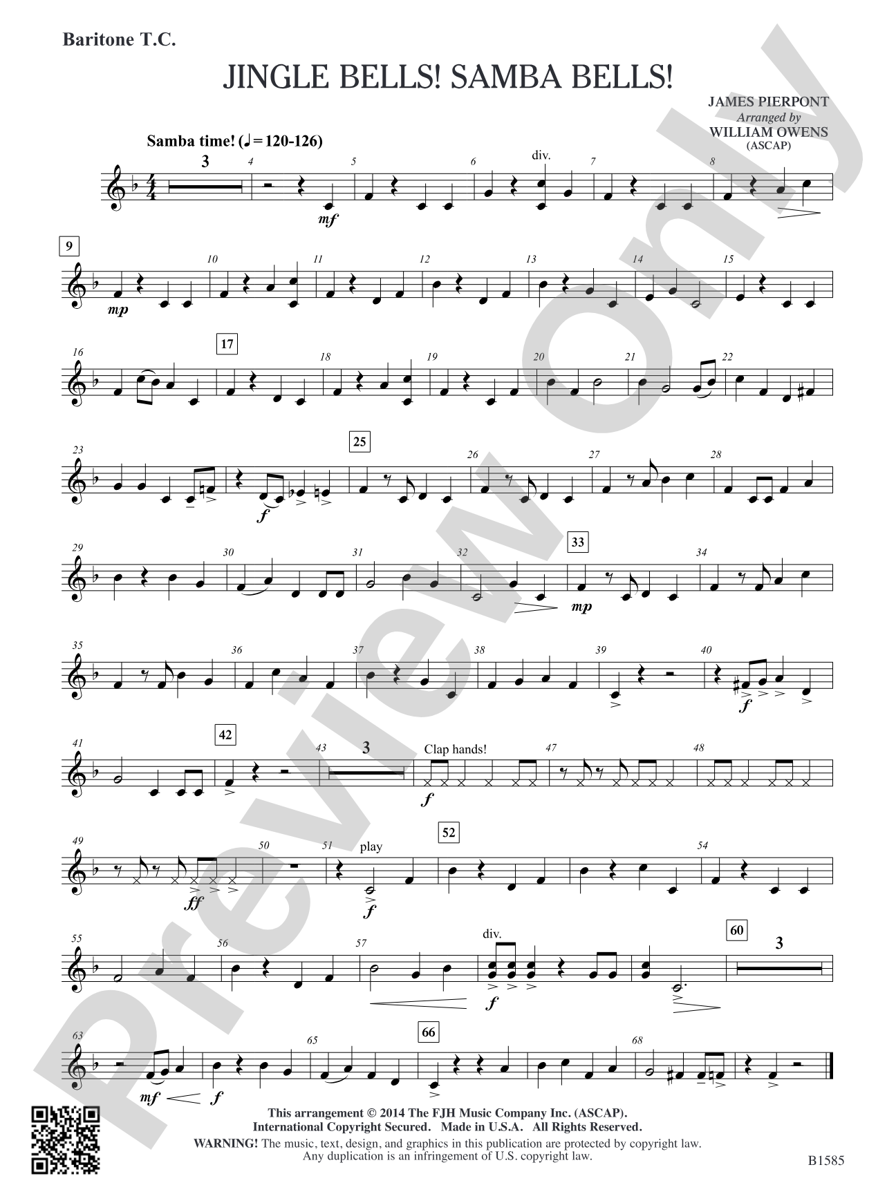 Jingle Bells! Samba Bells!: Baritone T.C.