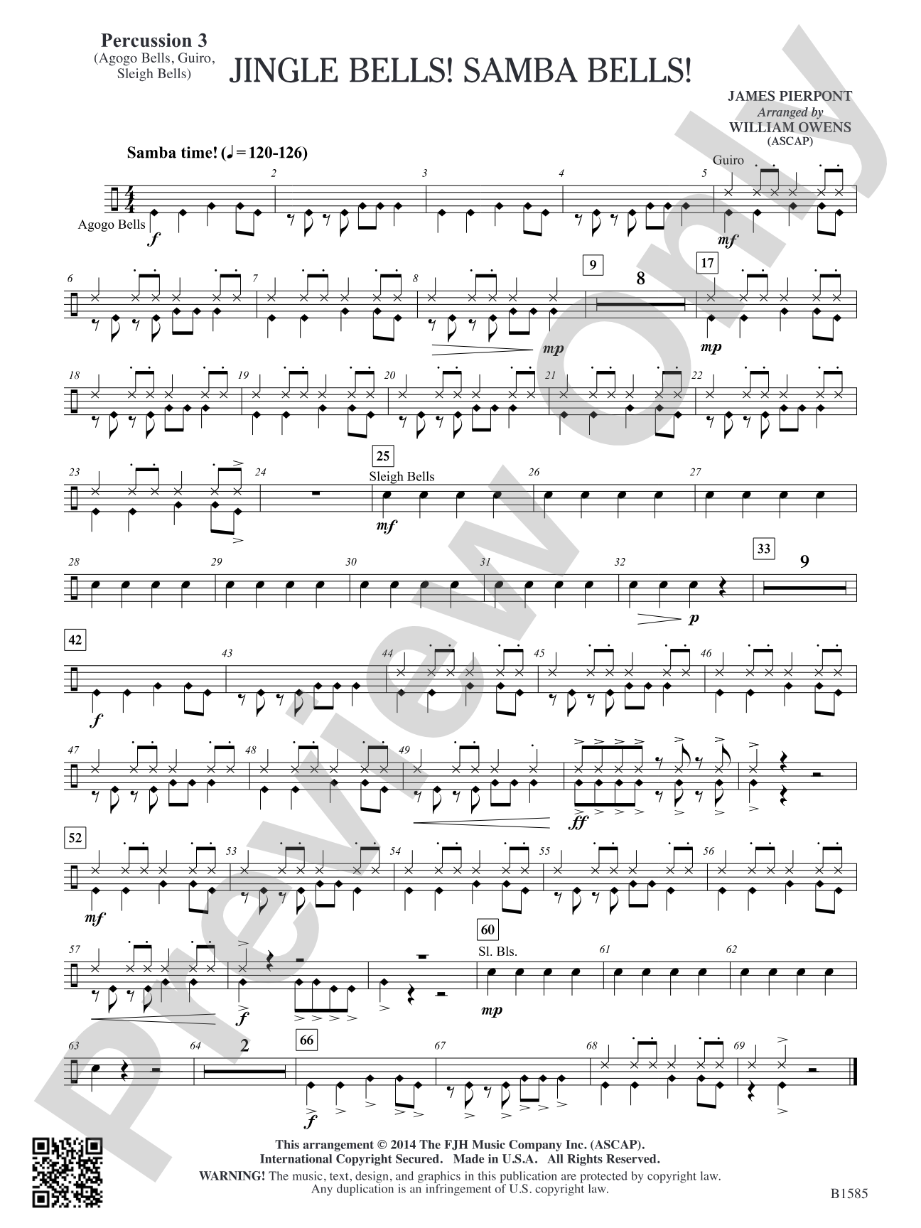 Jingle Bells! Samba Bells!: Percussion 3