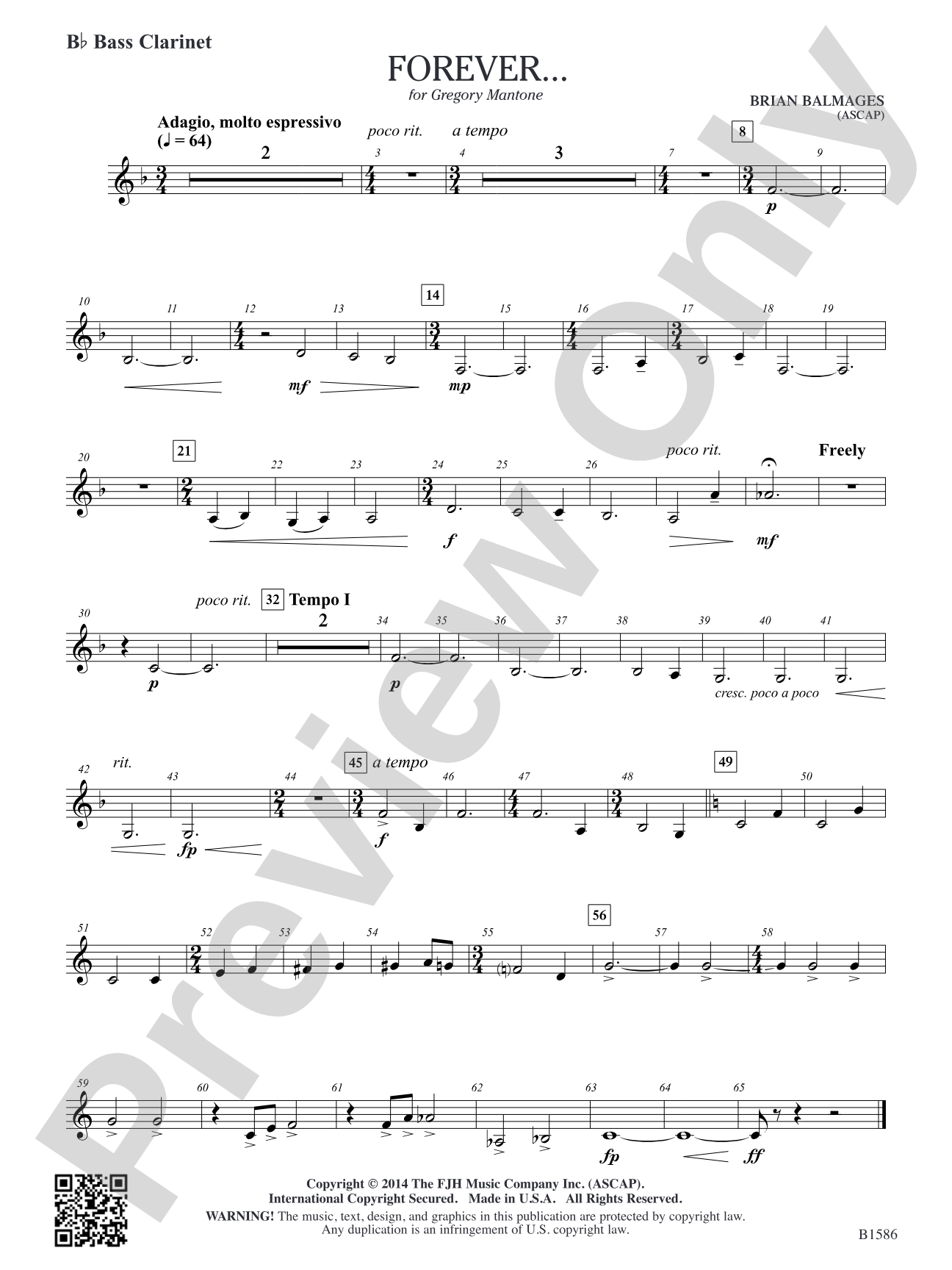 Forever...: B-flat Bass Clarinet