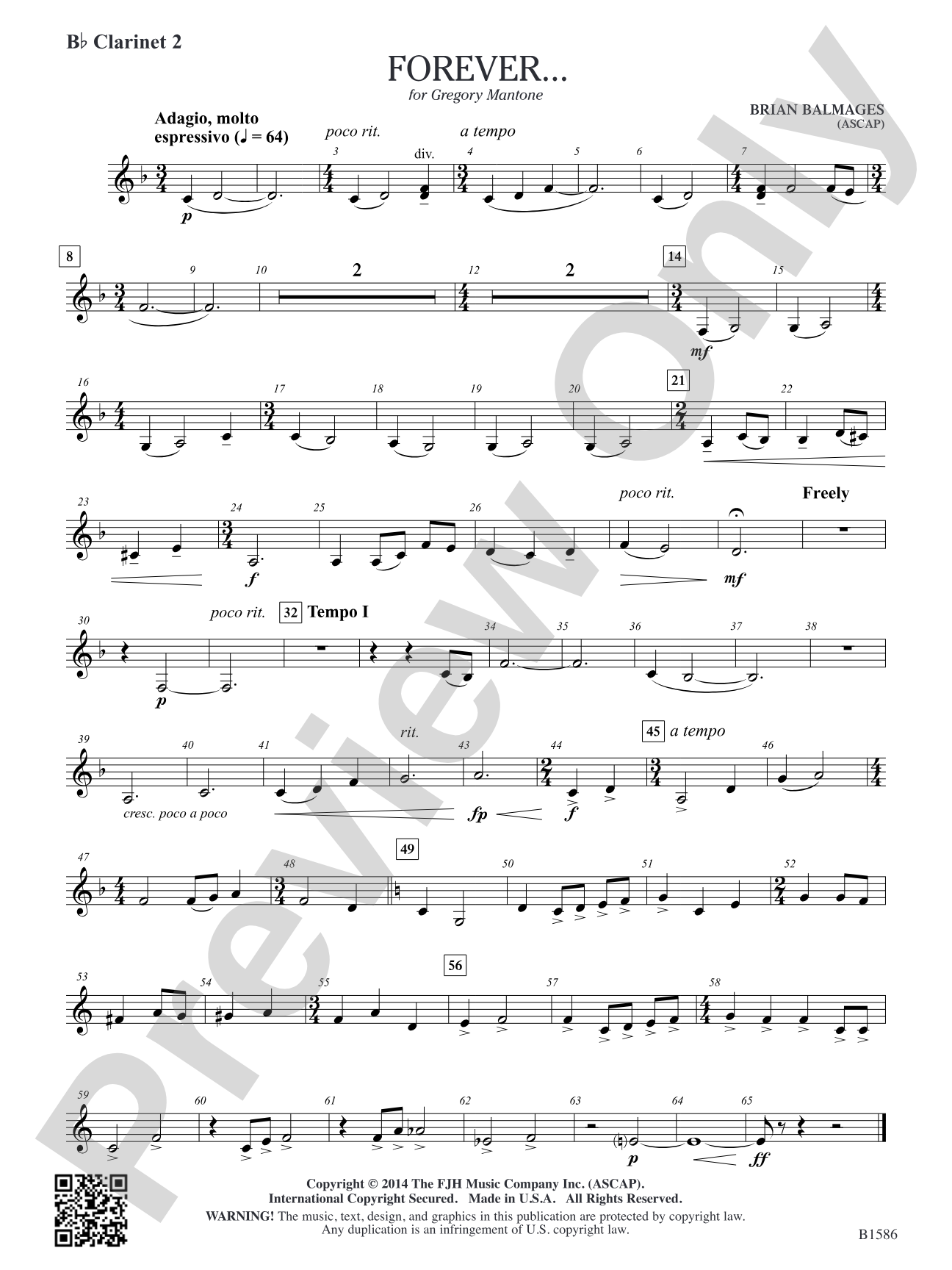 Forever...: B-flat Clarinet 2