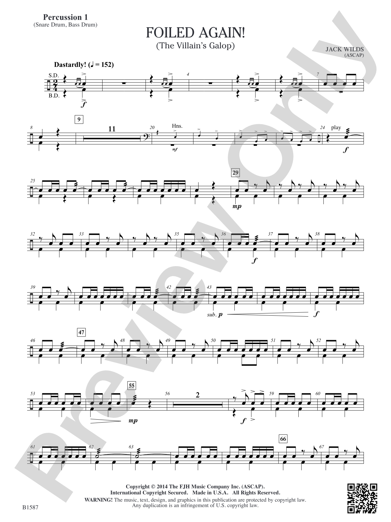 Foiled Again!: Percussion 1