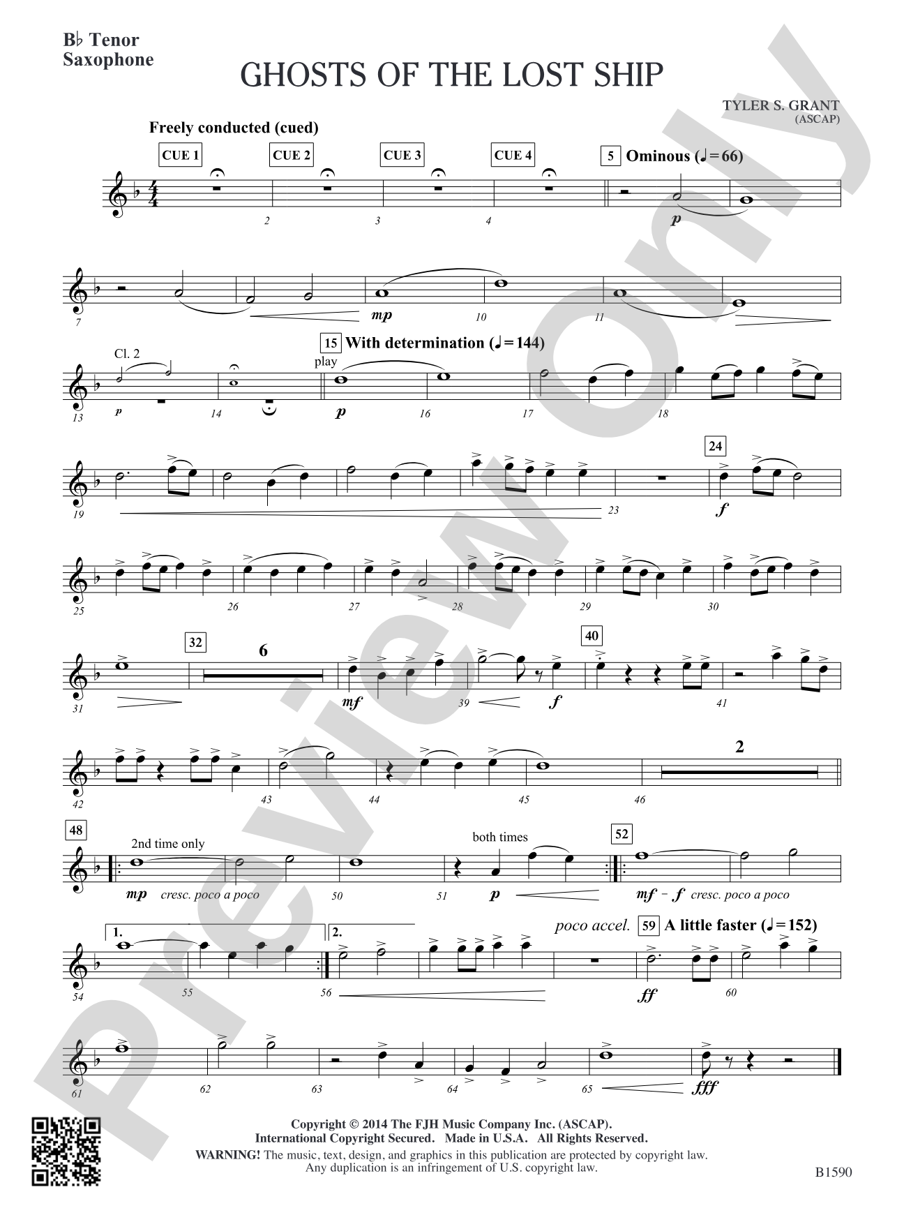 Ghosts of the Lost Ship: B-flat Tenor Saxophone