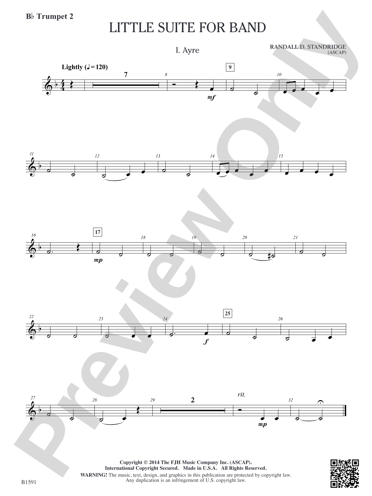 Little Suite for Band: B-flat Trumpet 2