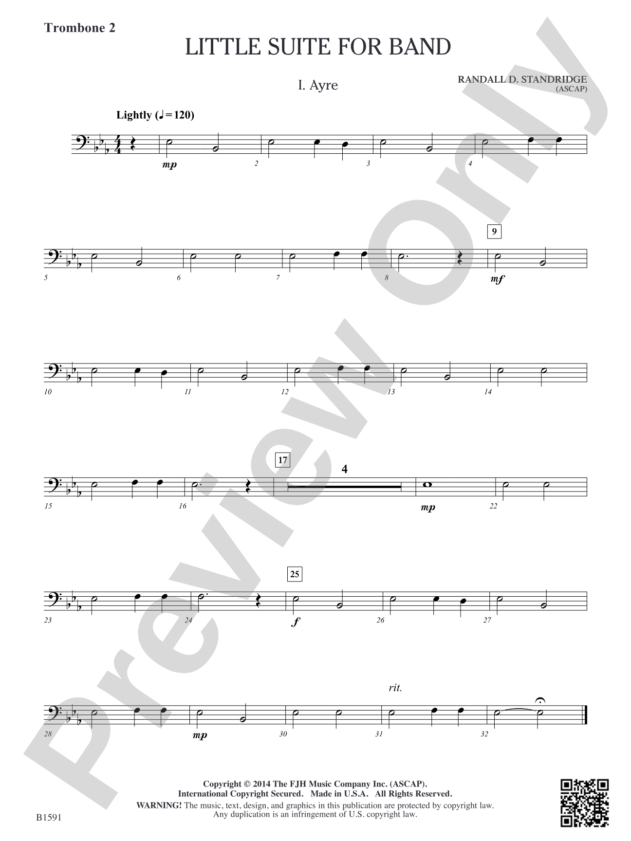 Little Suite for Band: Trombone 2