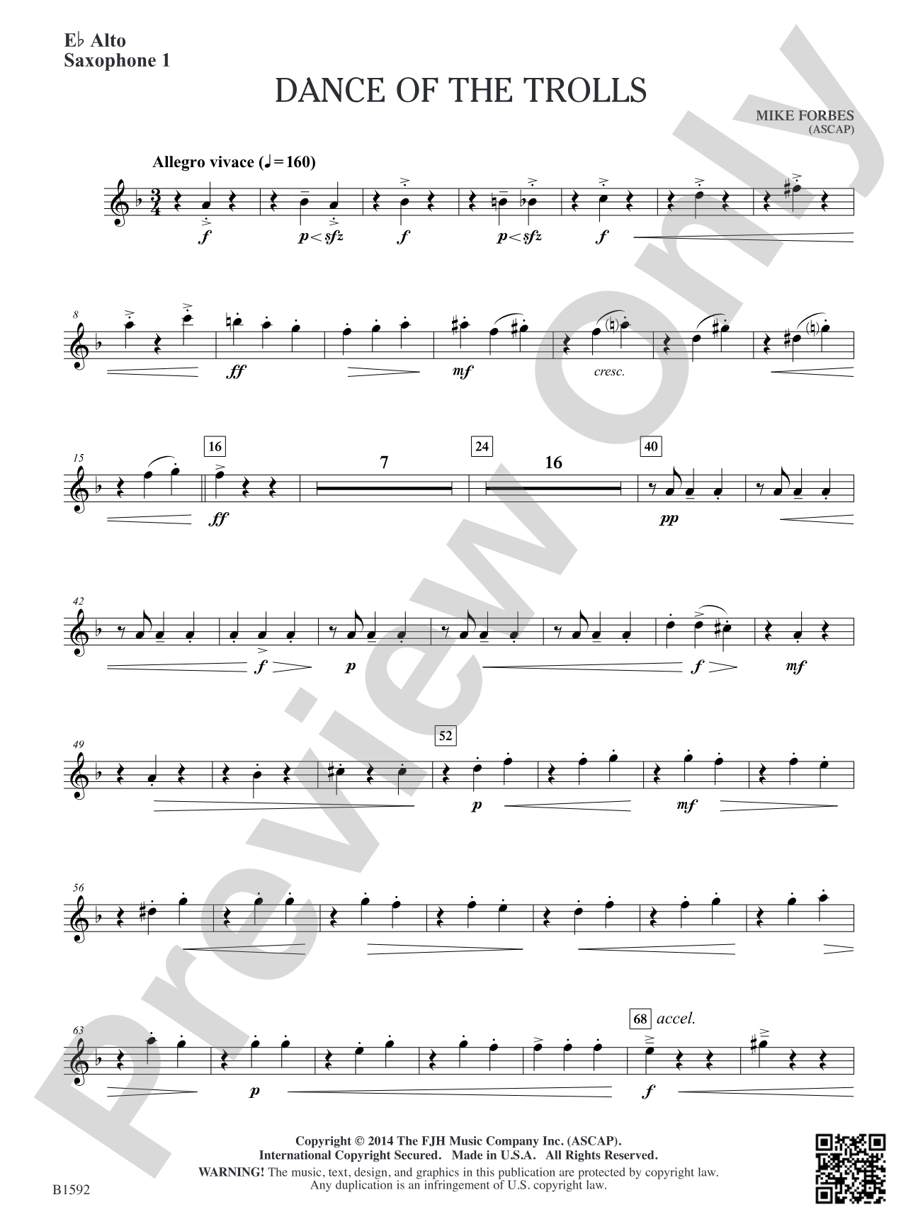 Dance of the Trolls: E-flat Alto Saxophone 1