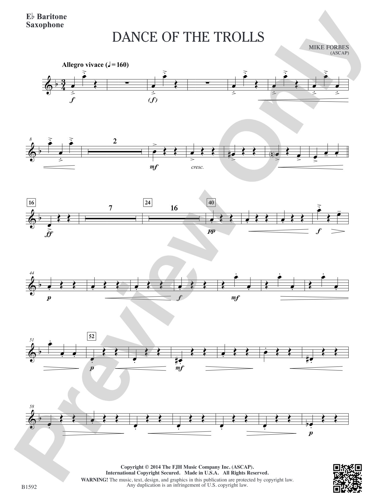 Dance of the Trolls: E-flat Baritone Saxophone