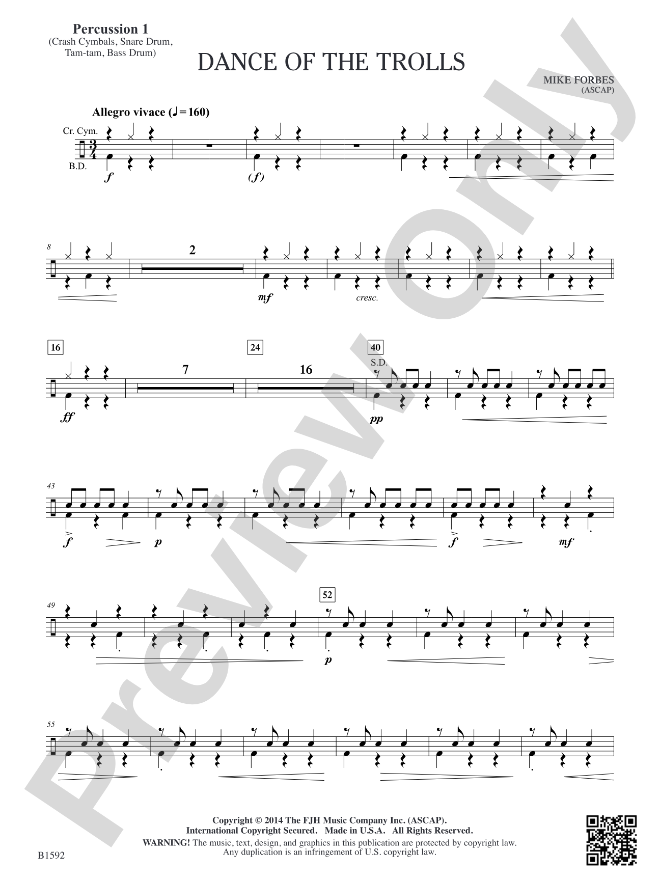 Dance of the Trolls: Percussion 1