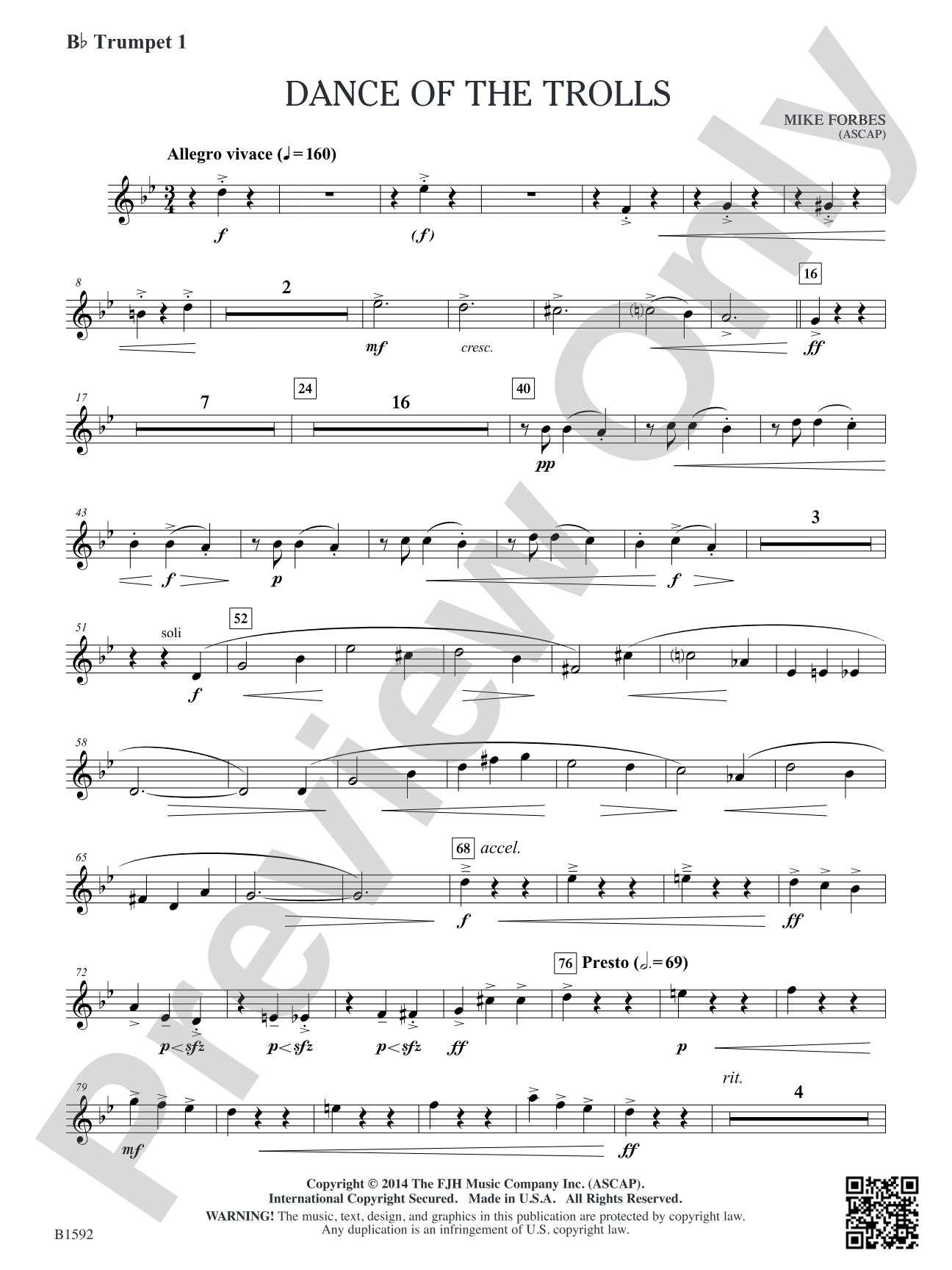 Dance of the Trolls: B-flat Trumpet 1