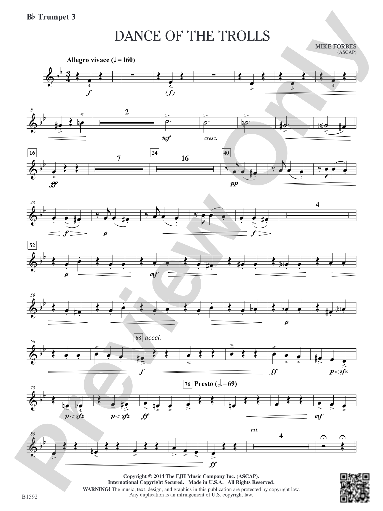 Dance of the Trolls: B-flat Trumpet 3