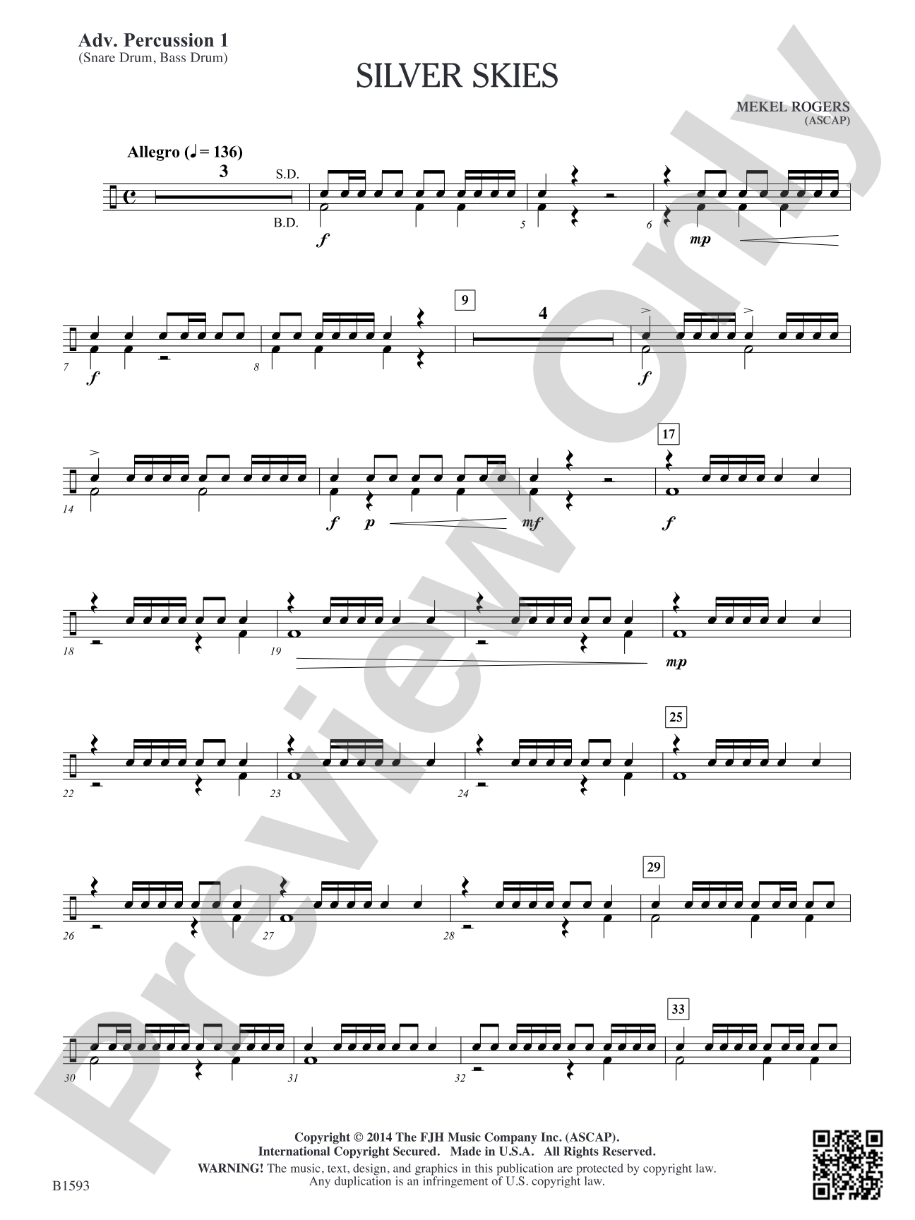 Silver Skies: Adv. Percussion 1