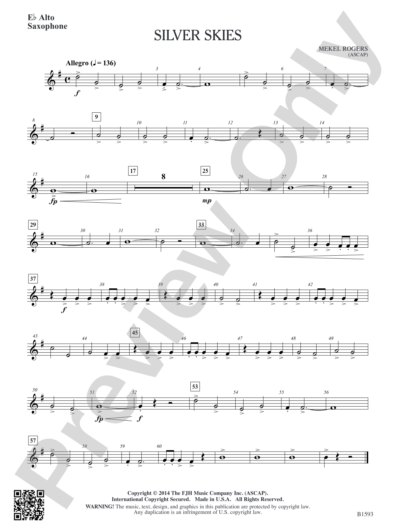 Silver Skies: E-flat Alto Saxophone