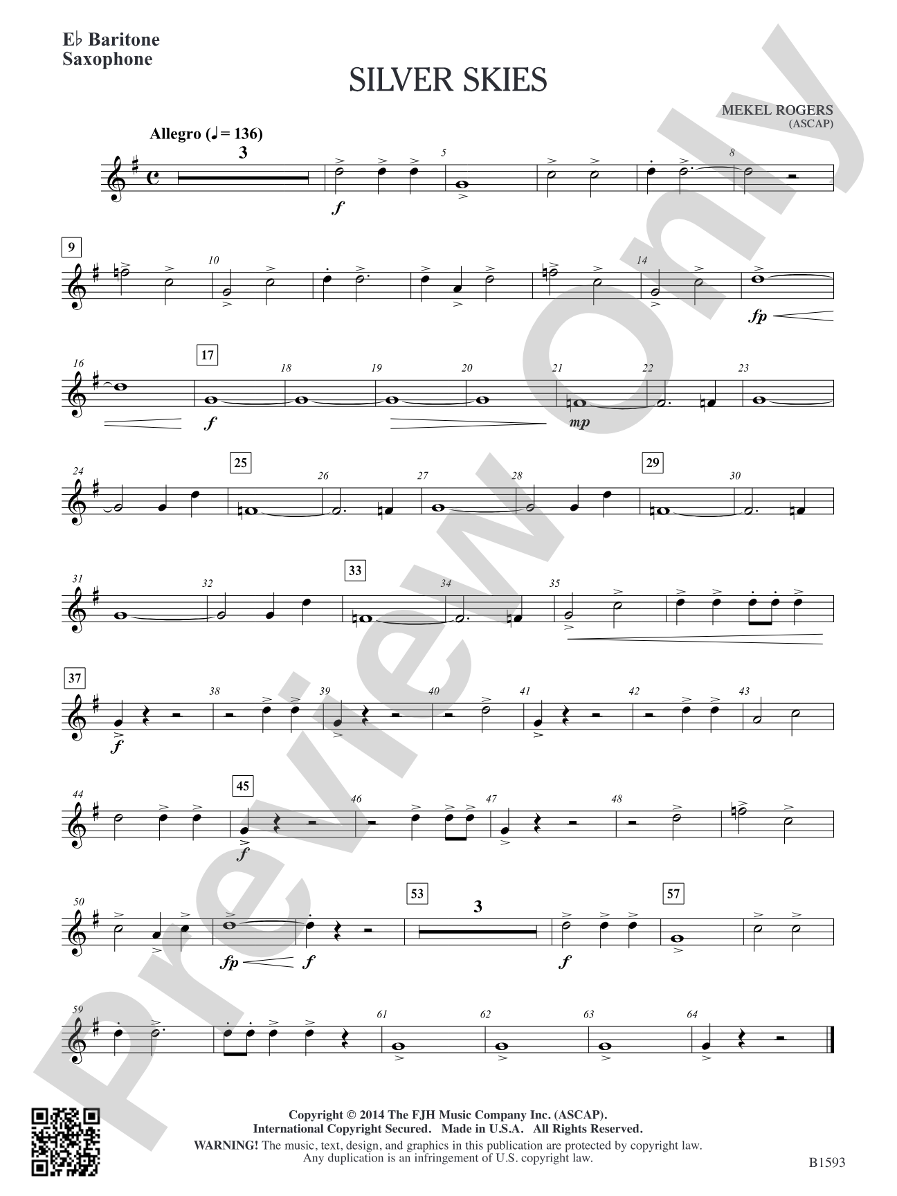Silver Skies: E-flat Baritone Saxophone