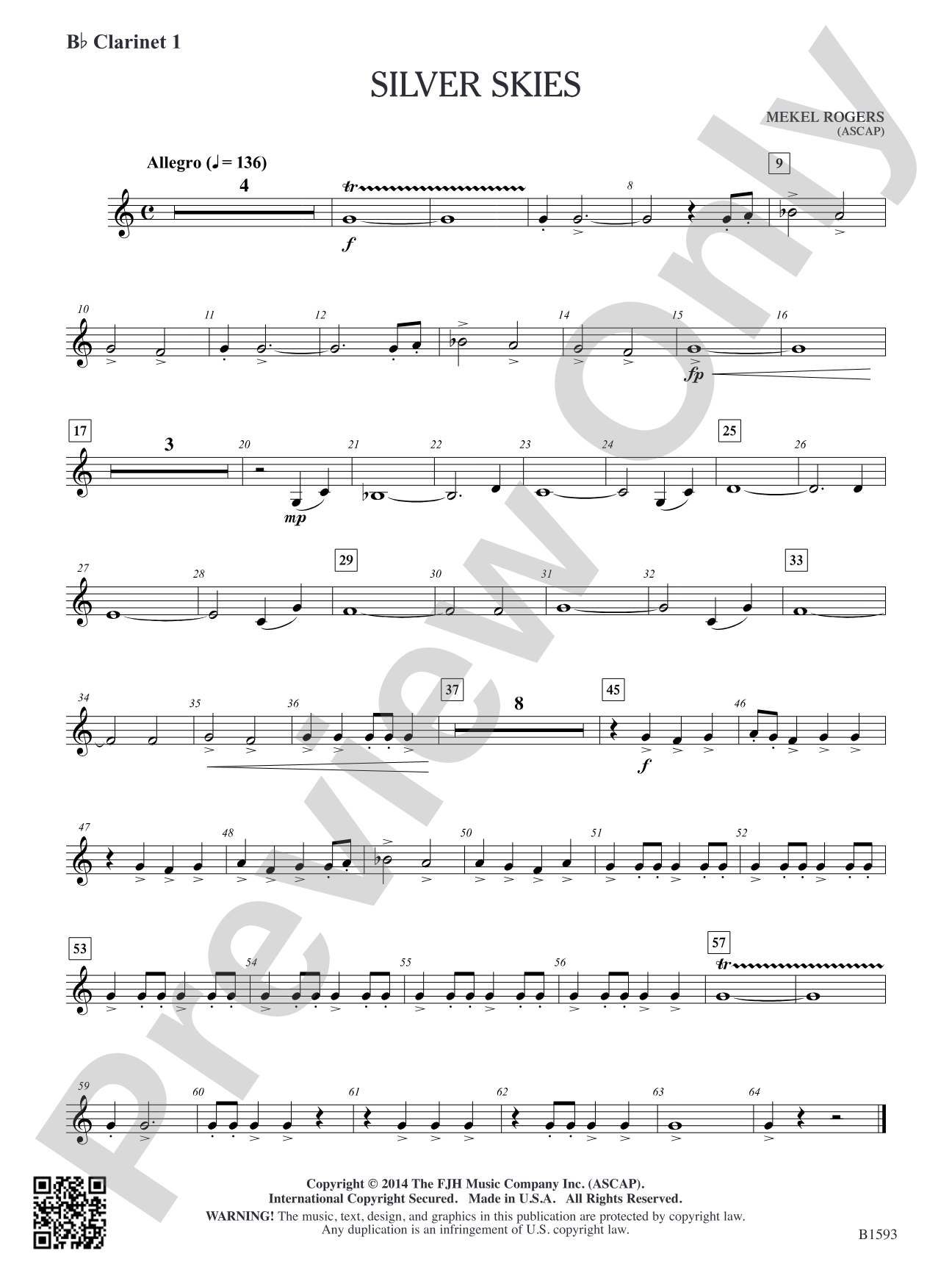 Silver Skies: B-flat Clarinet 1