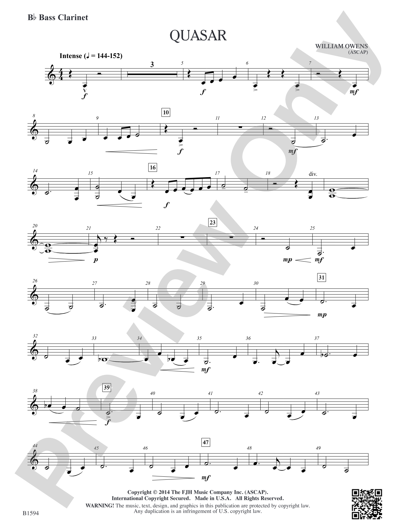 Quasar: B-flat Bass Clarinet