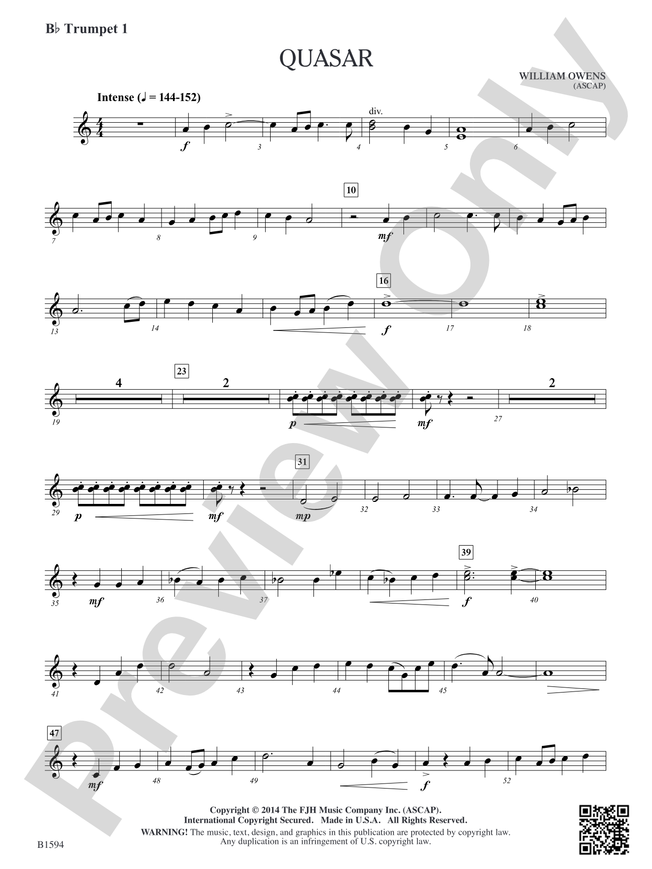 Quasar: B-flat Trumpet 1