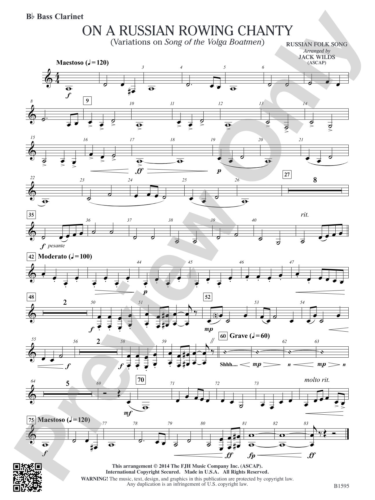 On a Russian Rowing Chanty: B-flat Bass Clarinet