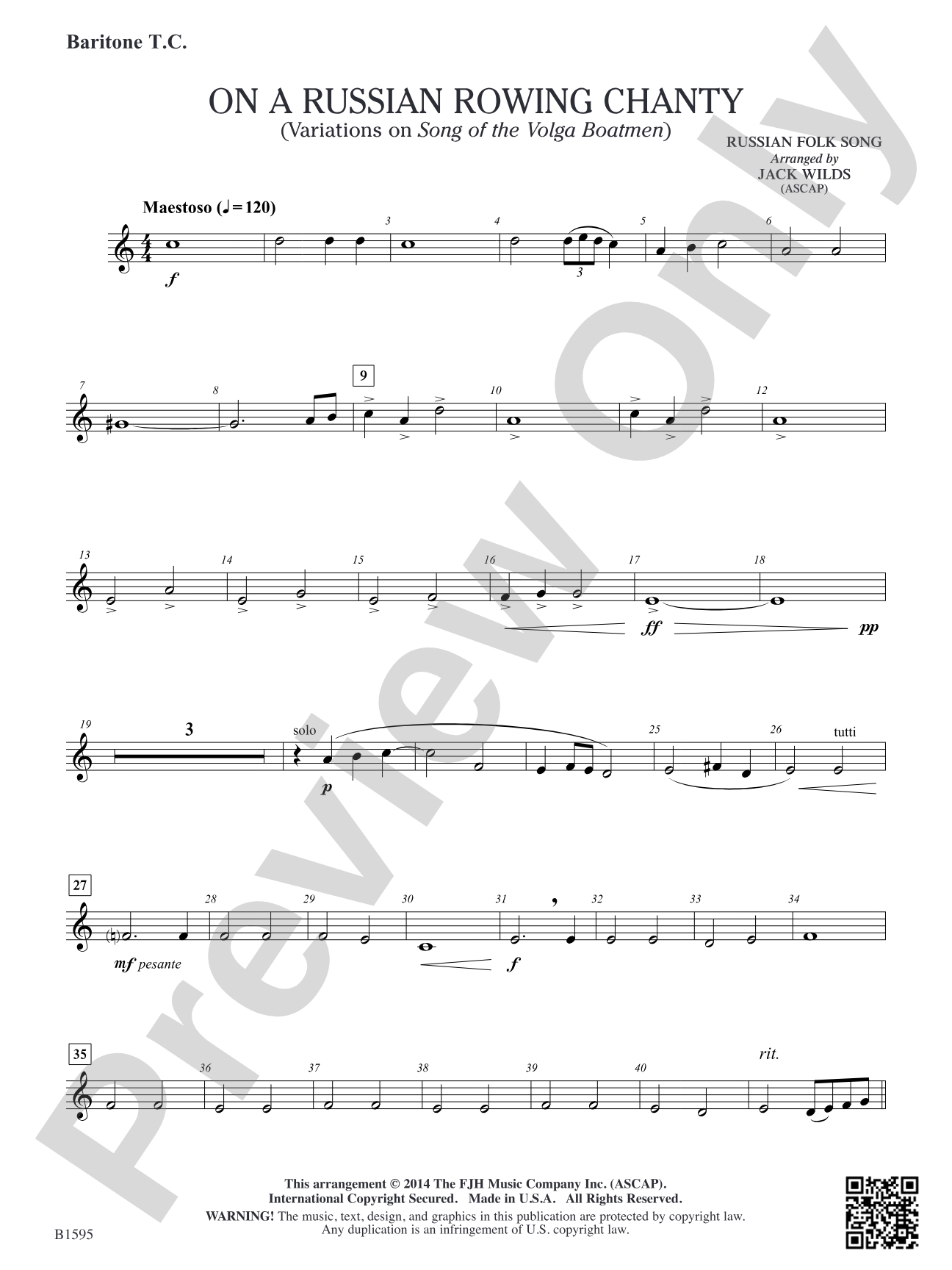 On a Russian Rowing Chanty: Baritone T.C.