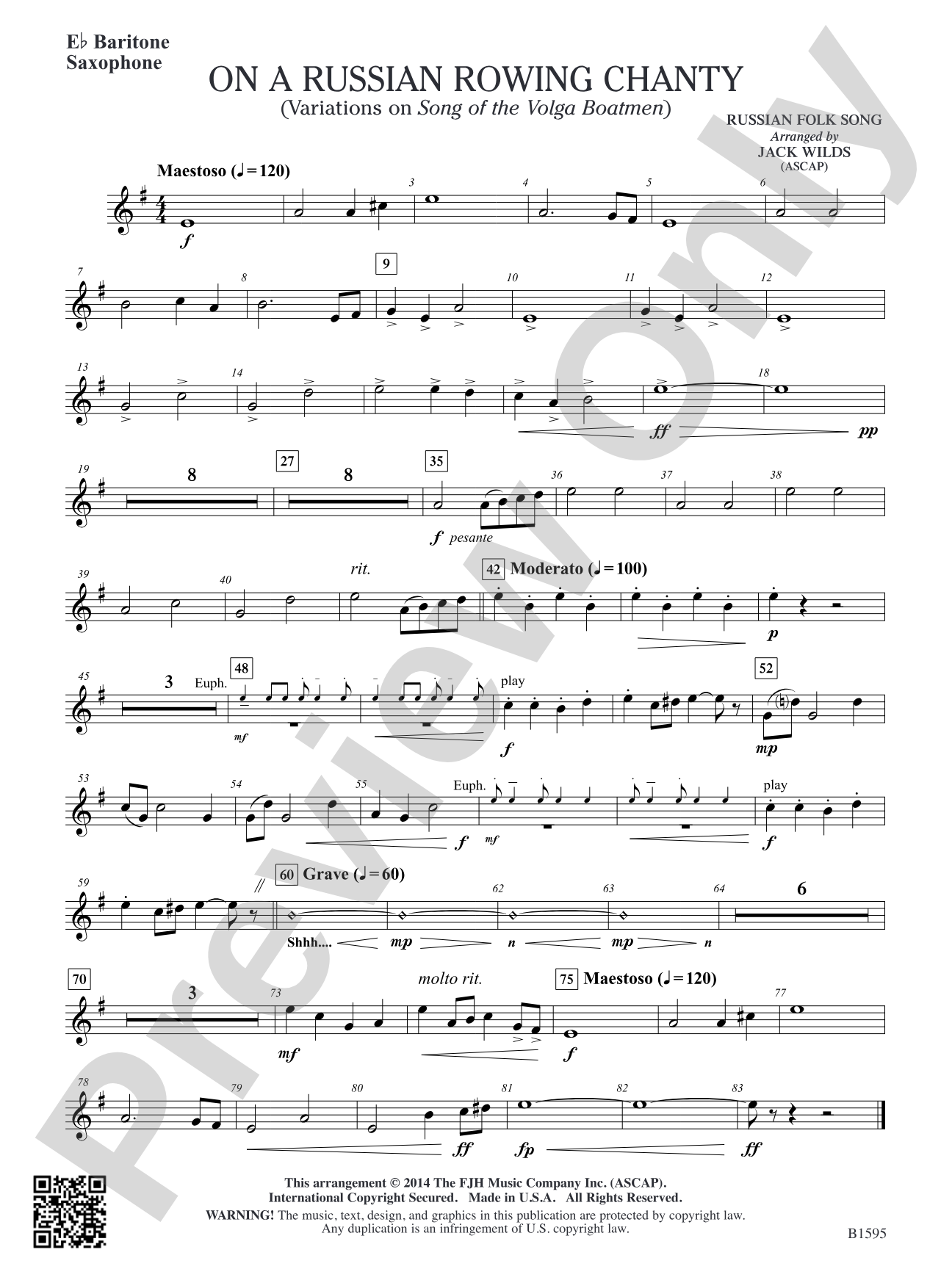 On a Russian Rowing Chanty: E-flat Baritone Saxophone