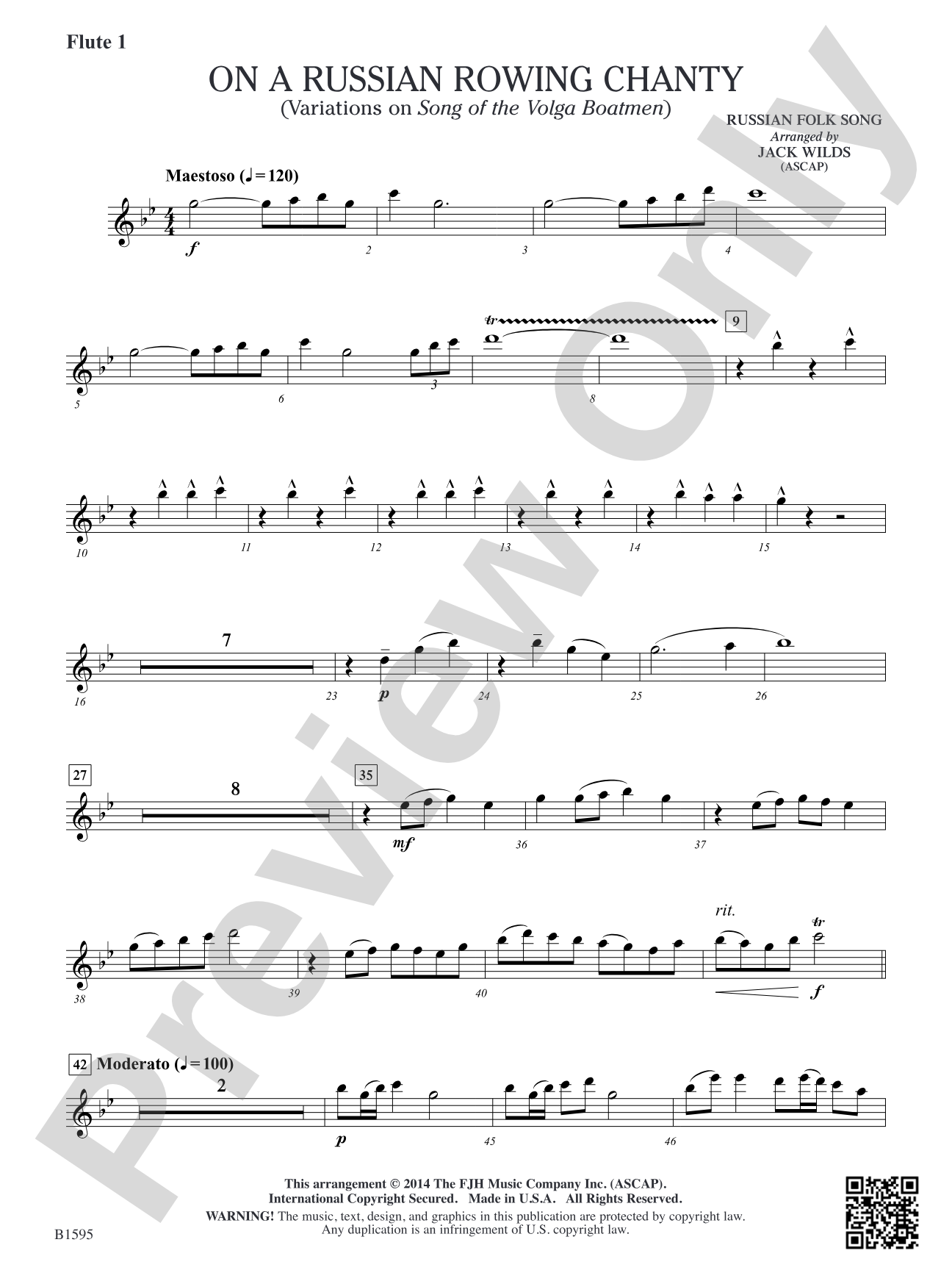On a Russian Rowing Chanty: Flute 1