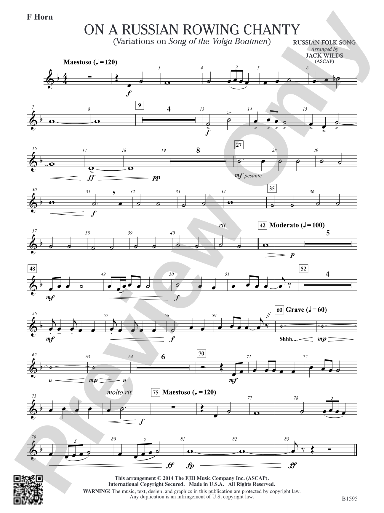 On a Russian Rowing Chanty: F Horn