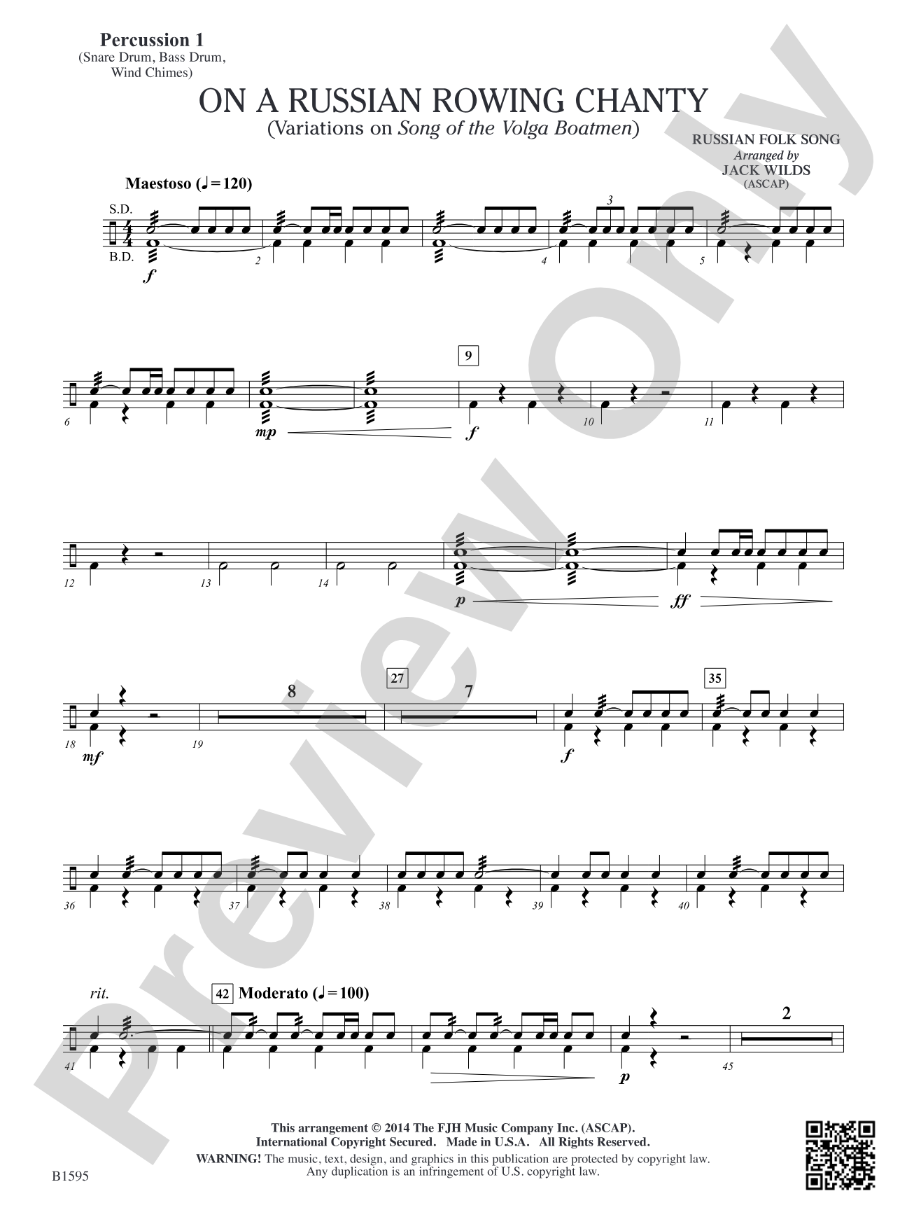On a Russian Rowing Chanty: Percussion 1