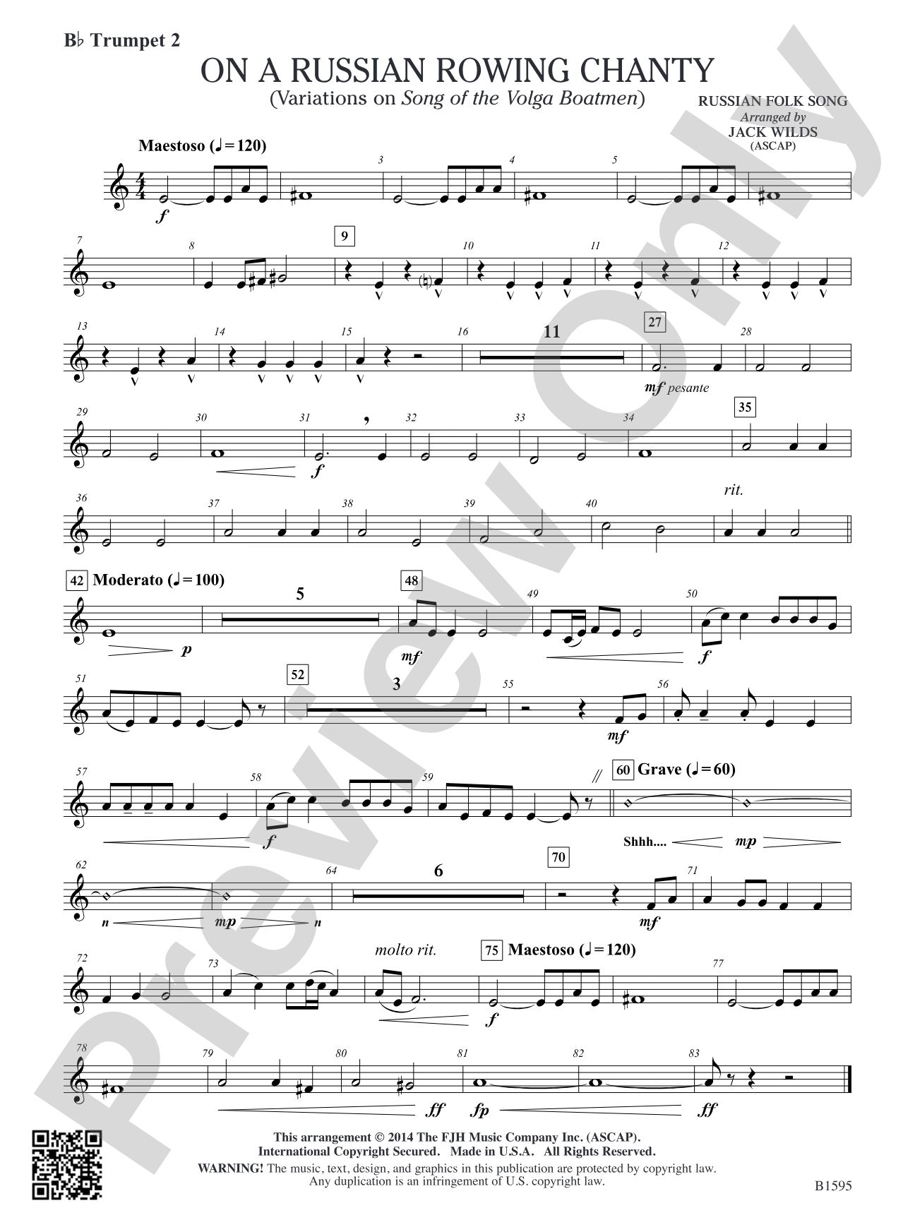 On a Russian Rowing Chanty: B-flat Trumpet 2