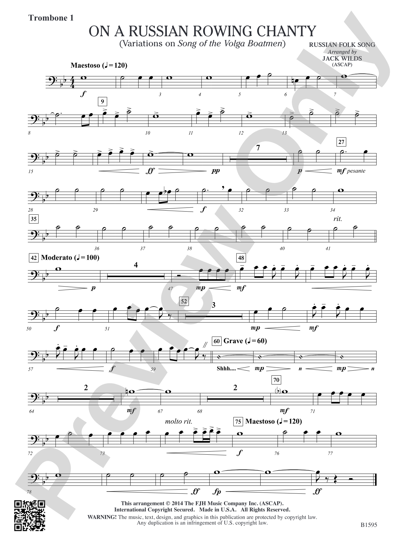 On a Russian Rowing Chanty: Trombone 1
