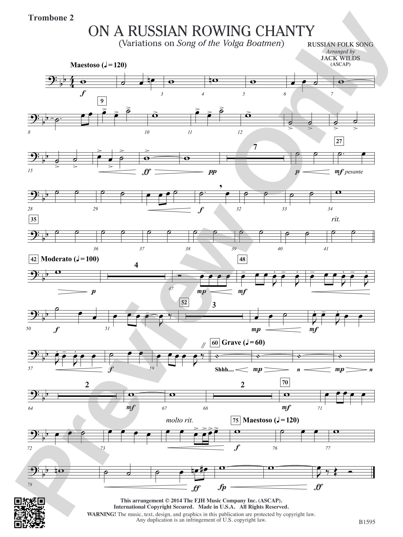 On a Russian Rowing Chanty: Trombone 2