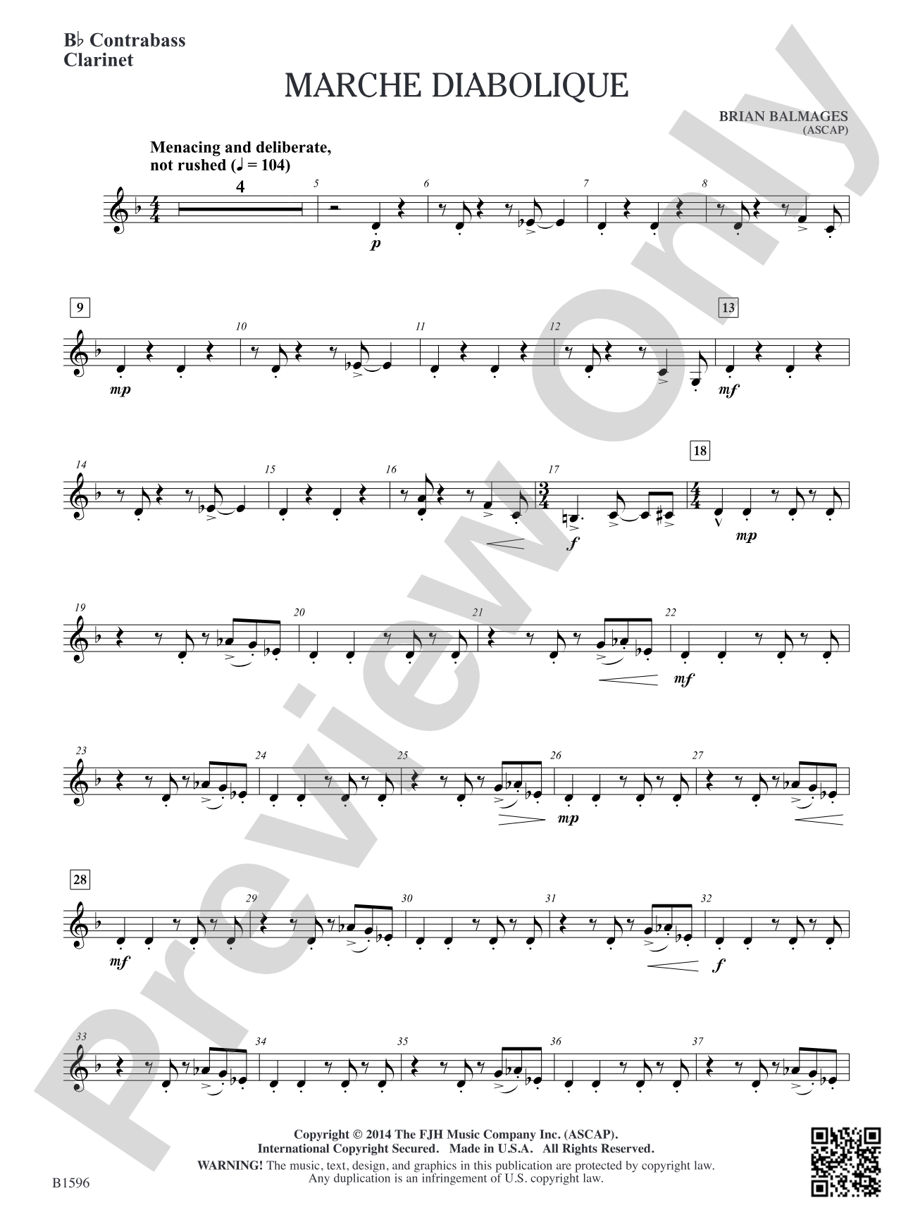 Marche Diabolique: B-flat Contrabass Clarinet