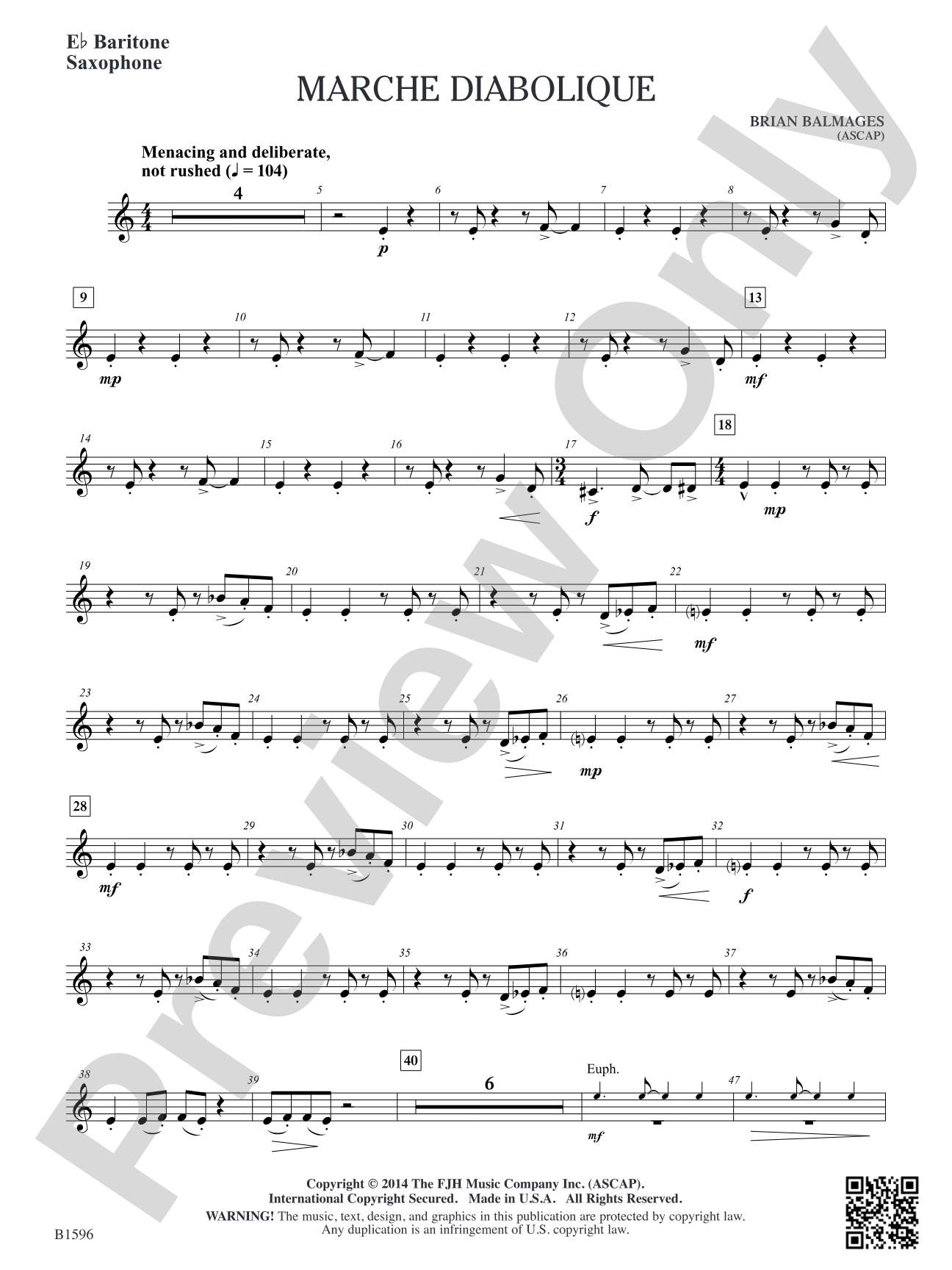 Marche Diabolique: E-flat Baritone Saxophone