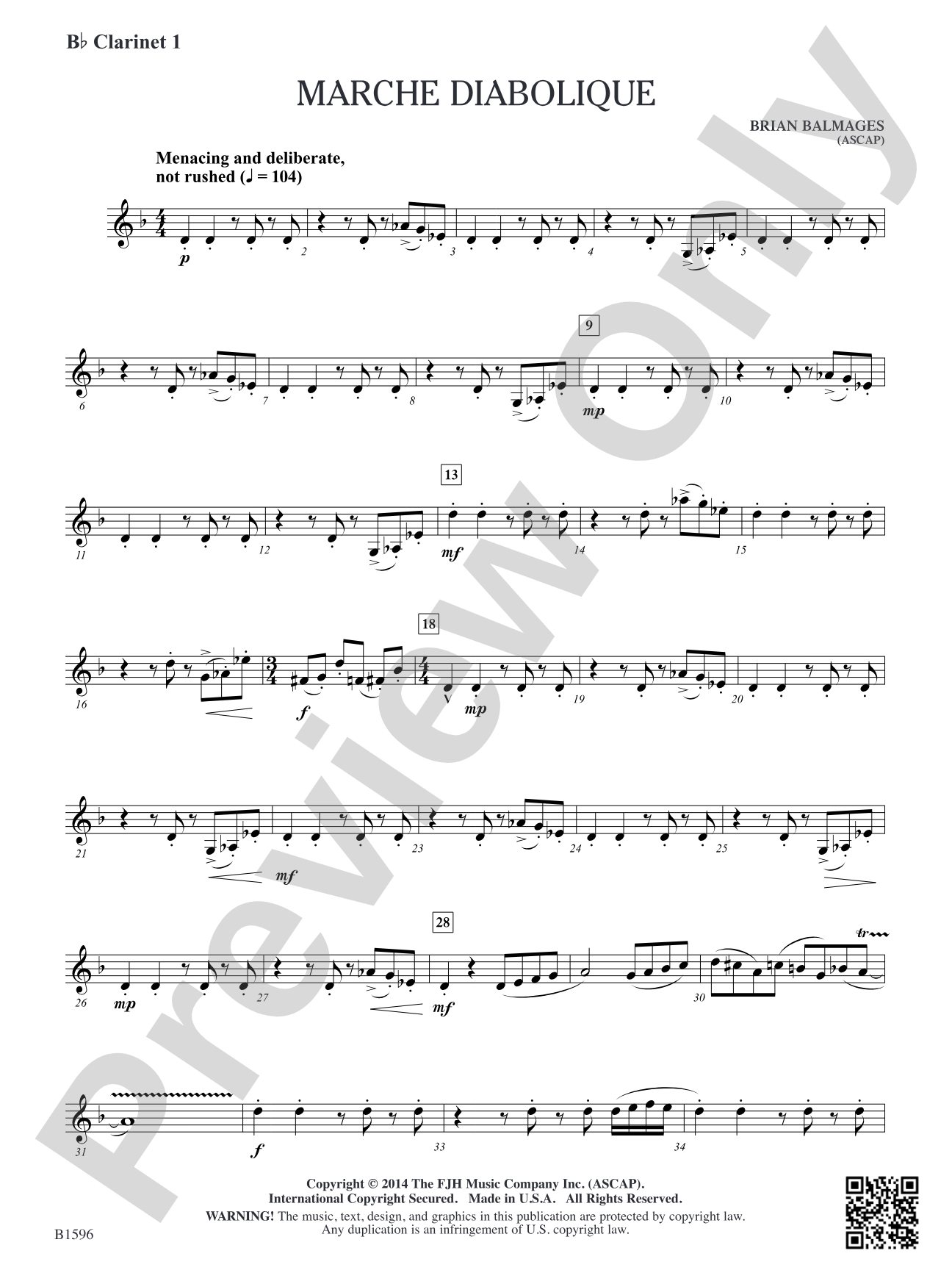 Marche Diabolique: B-flat Clarinet 1