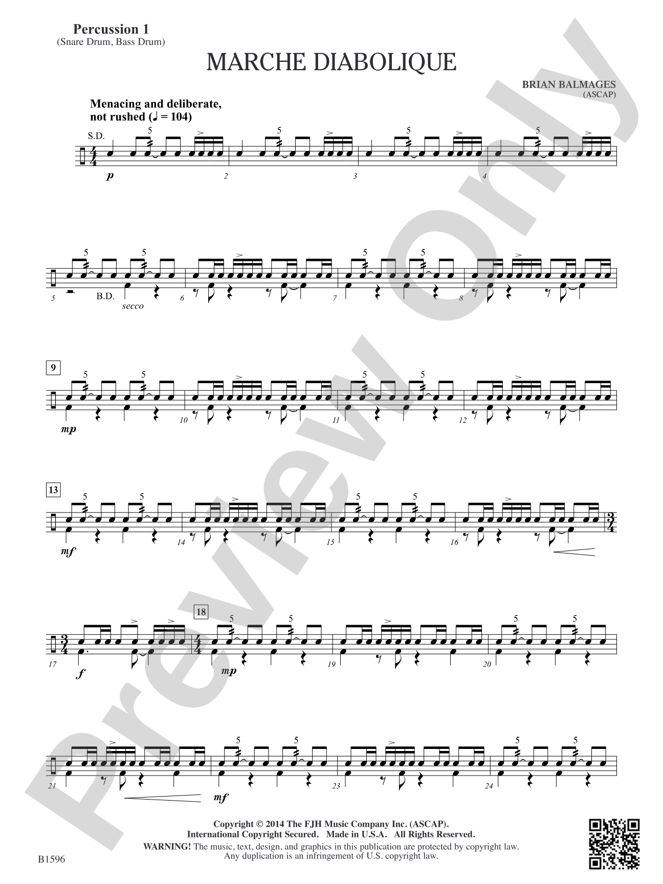Marche Diabolique: Percussion 1