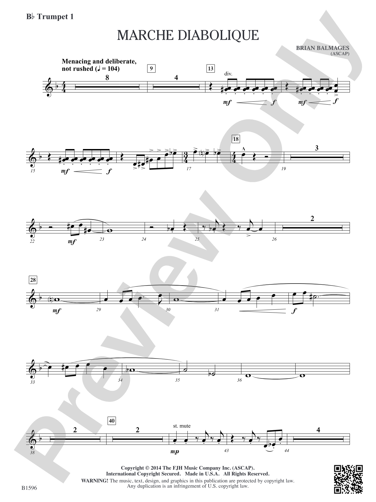 Marche Diabolique: B-flat Trumpet 1
