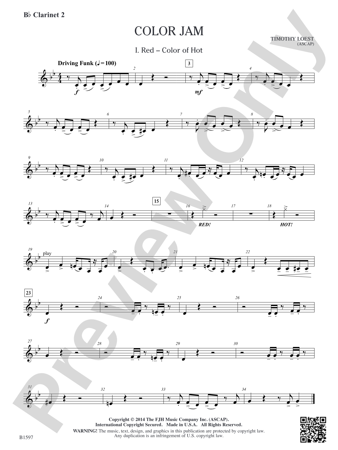 Color Jam: B-flat Clarinet 2