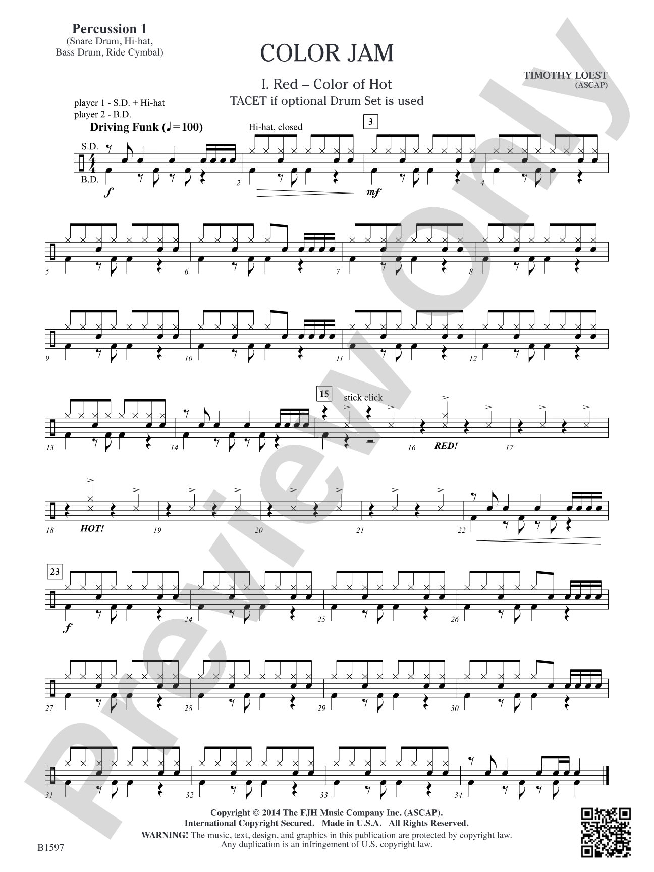 Color Jam: Percussion 1