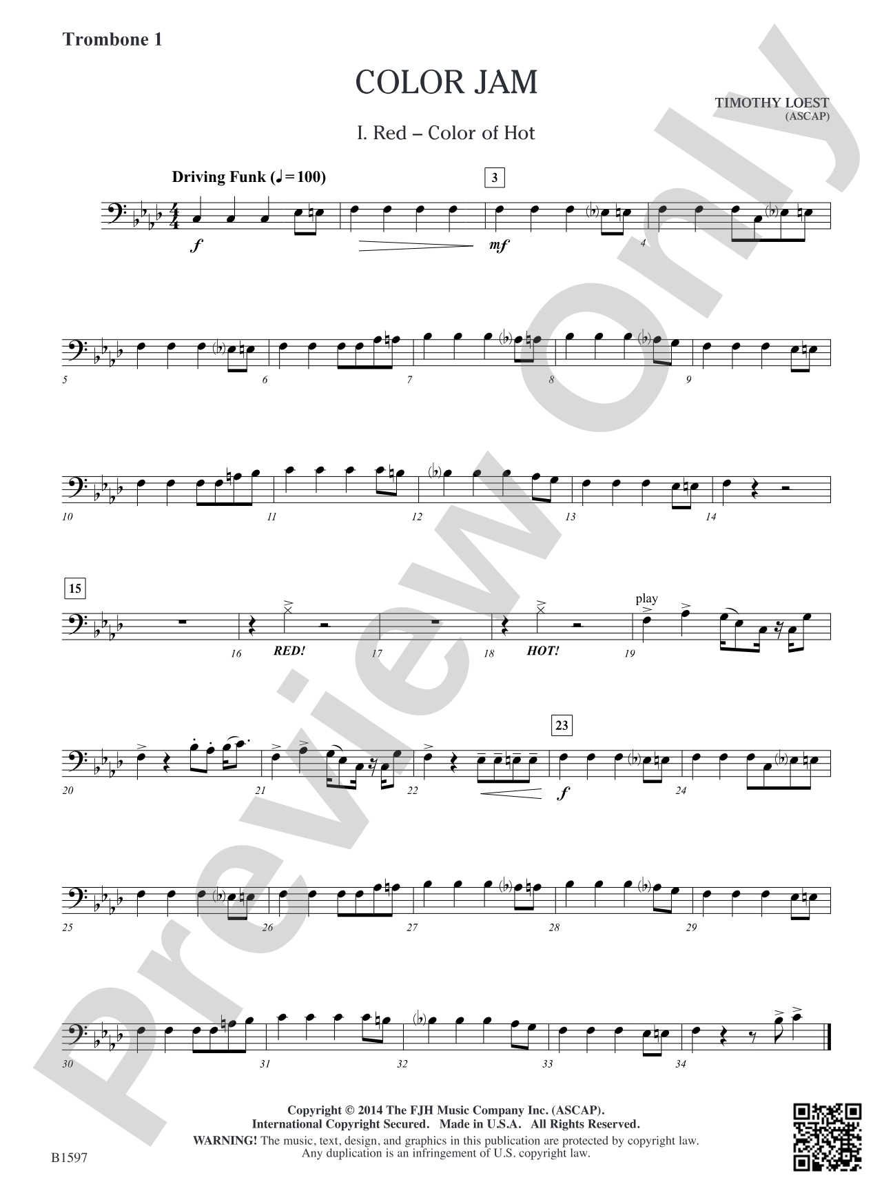 Color Jam: Trombone 1