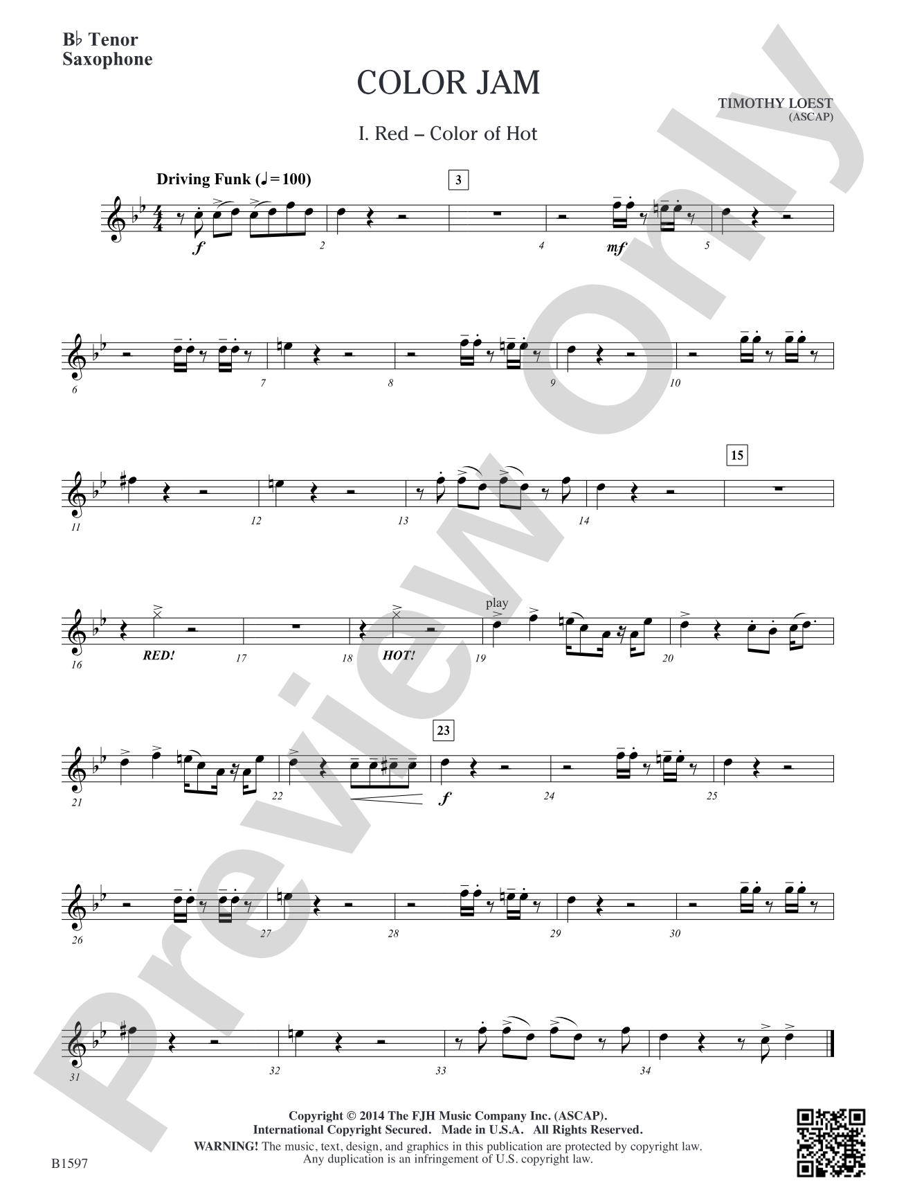 Color Jam: B-flat Tenor Saxophone
