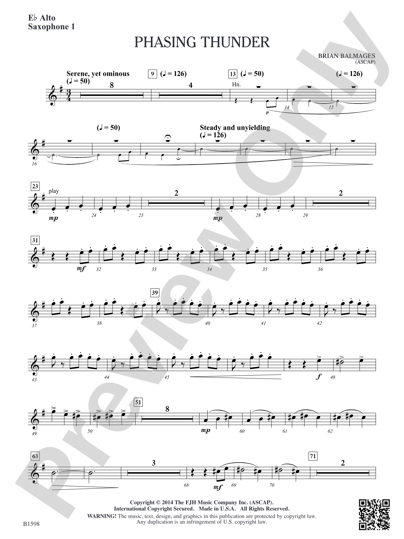 Phasing Thunder: E-flat Alto Saxophone 1